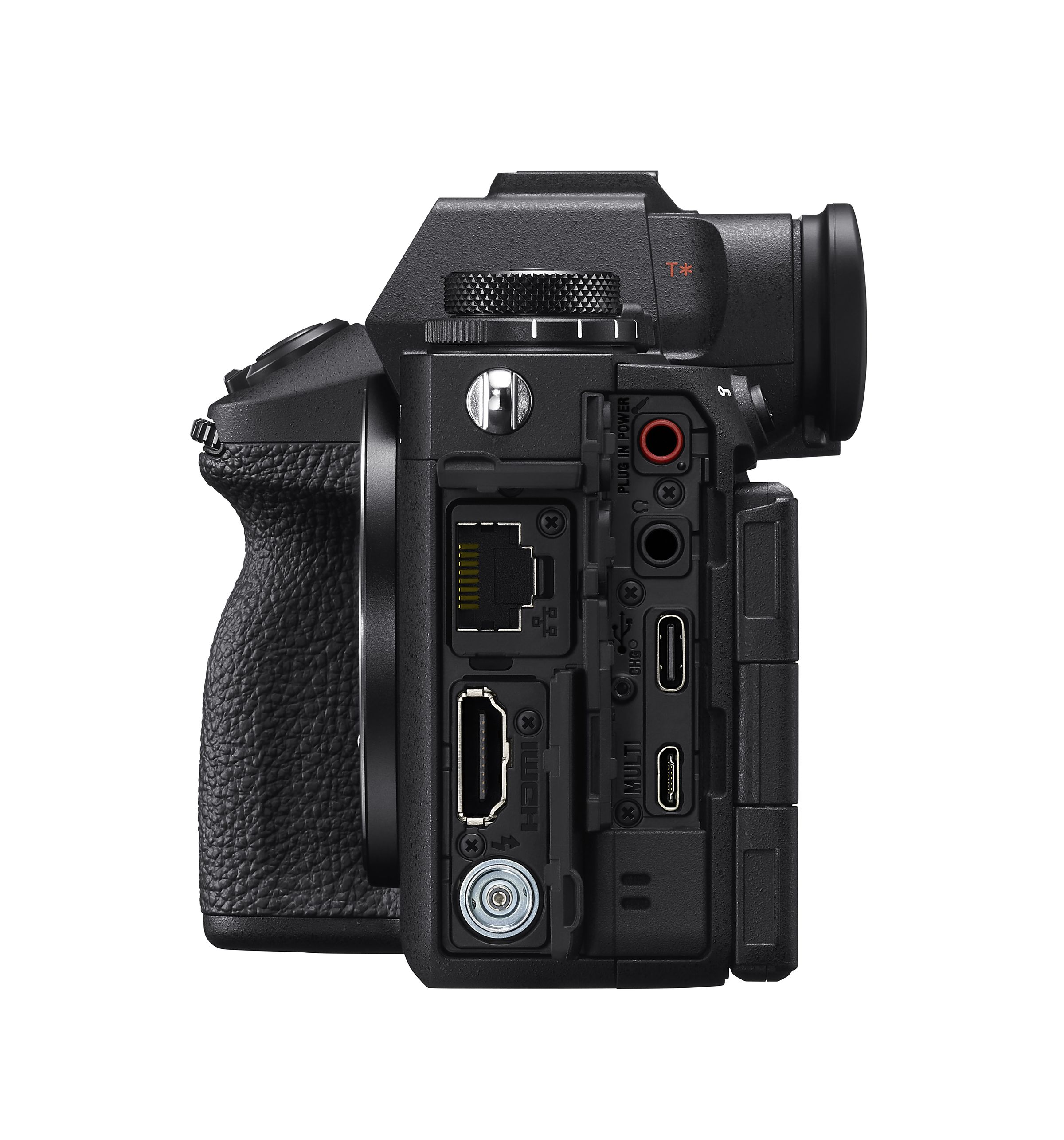 <em>The right side of the camera houses all the ports.</em>