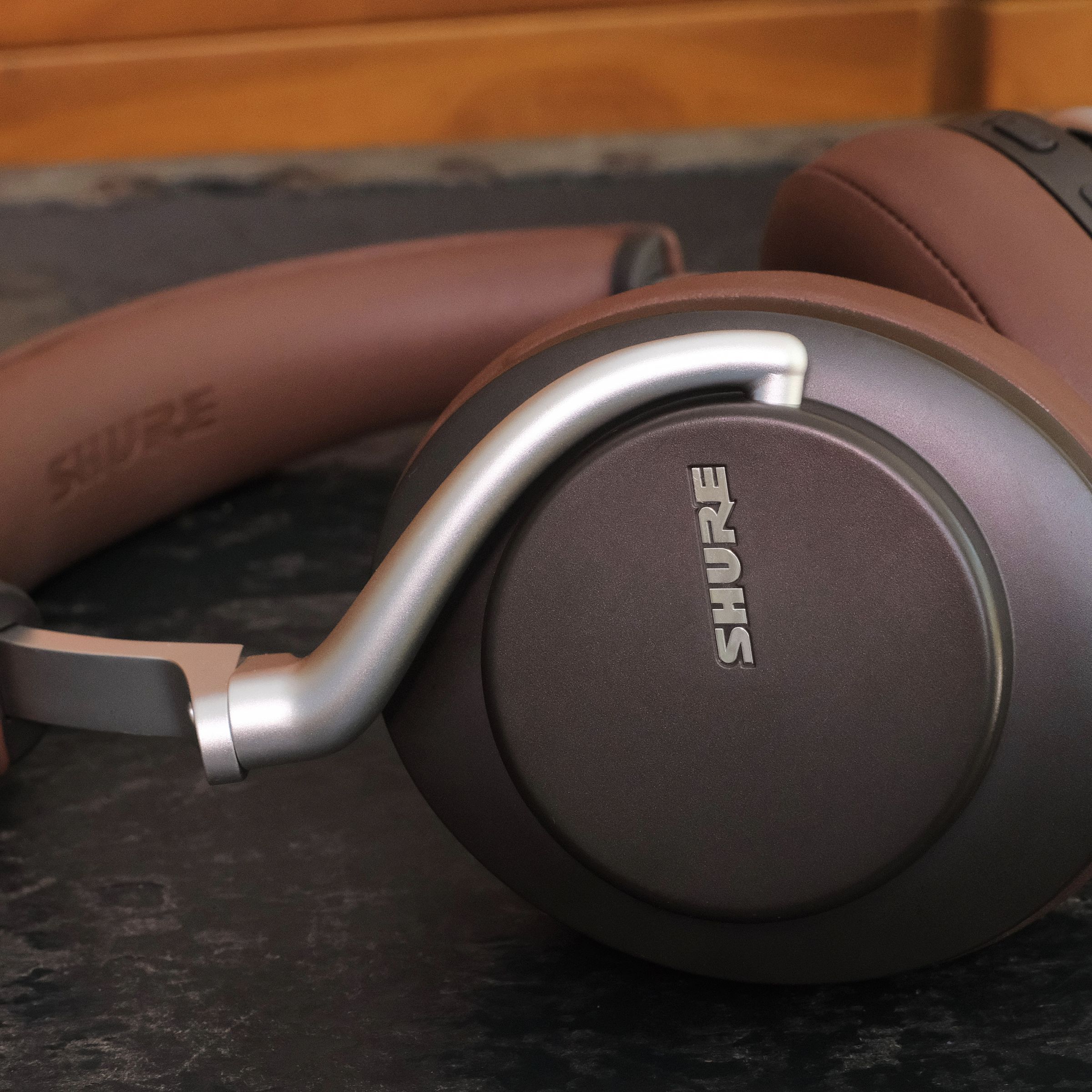 A photo of Shure’s Aonic 50 headphones, the best noise-canceling headphones for sound quality.