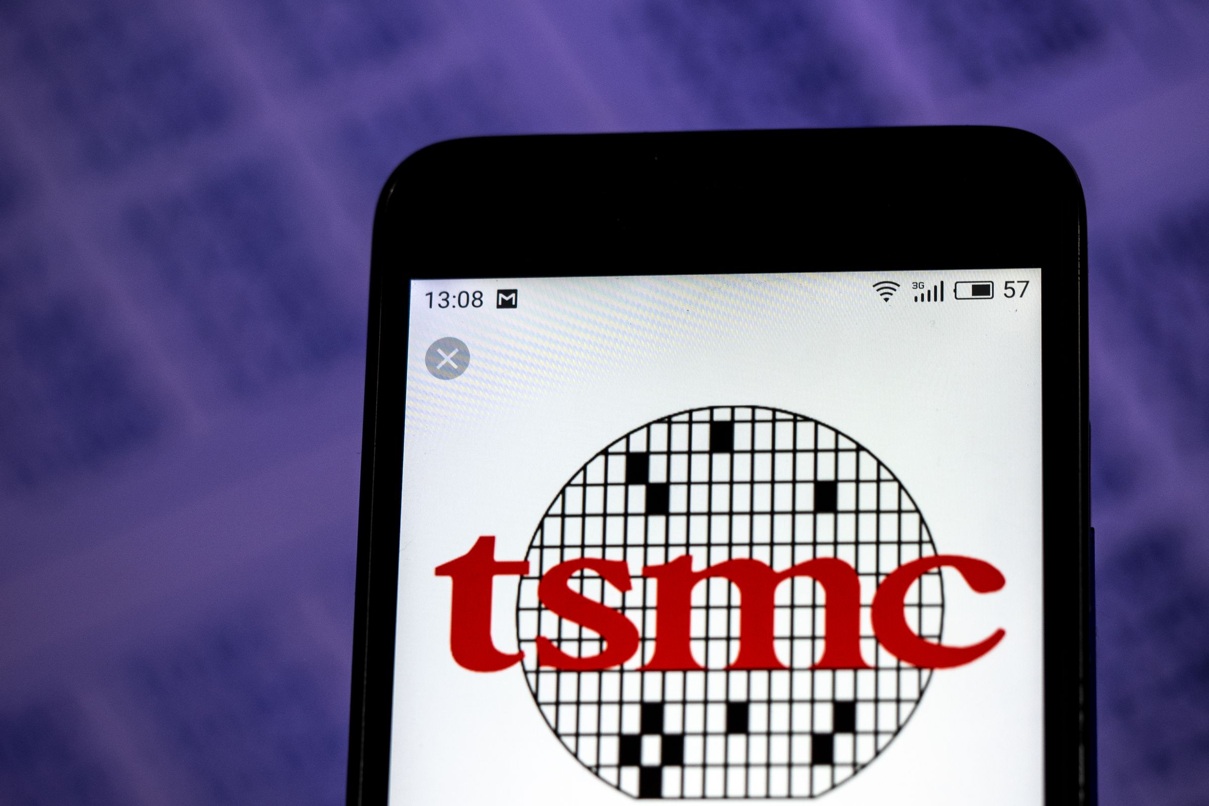TSMC Semiconductor manufacturing company logo seen displayed