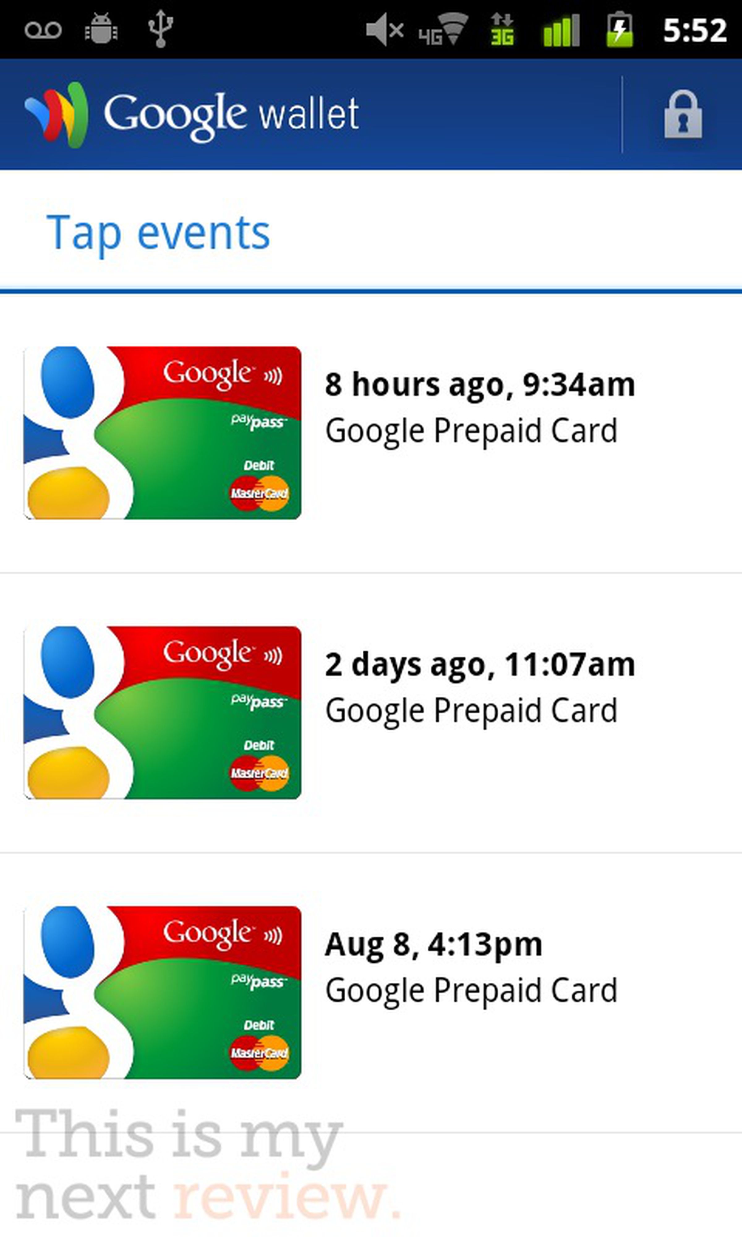 Google Wallet review pictures and screenshots