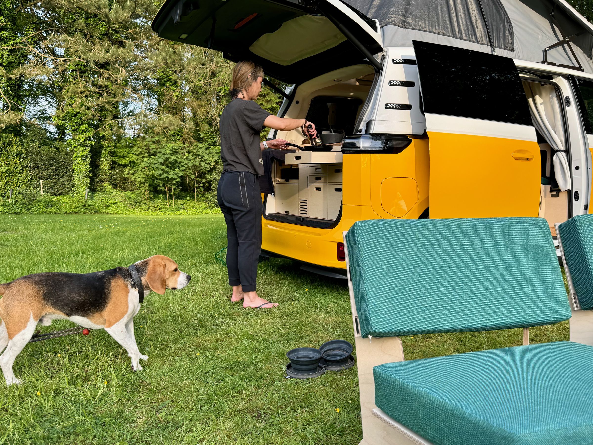 <em>Using the second induction cooktop requires the van being plugged into shore power.</em>