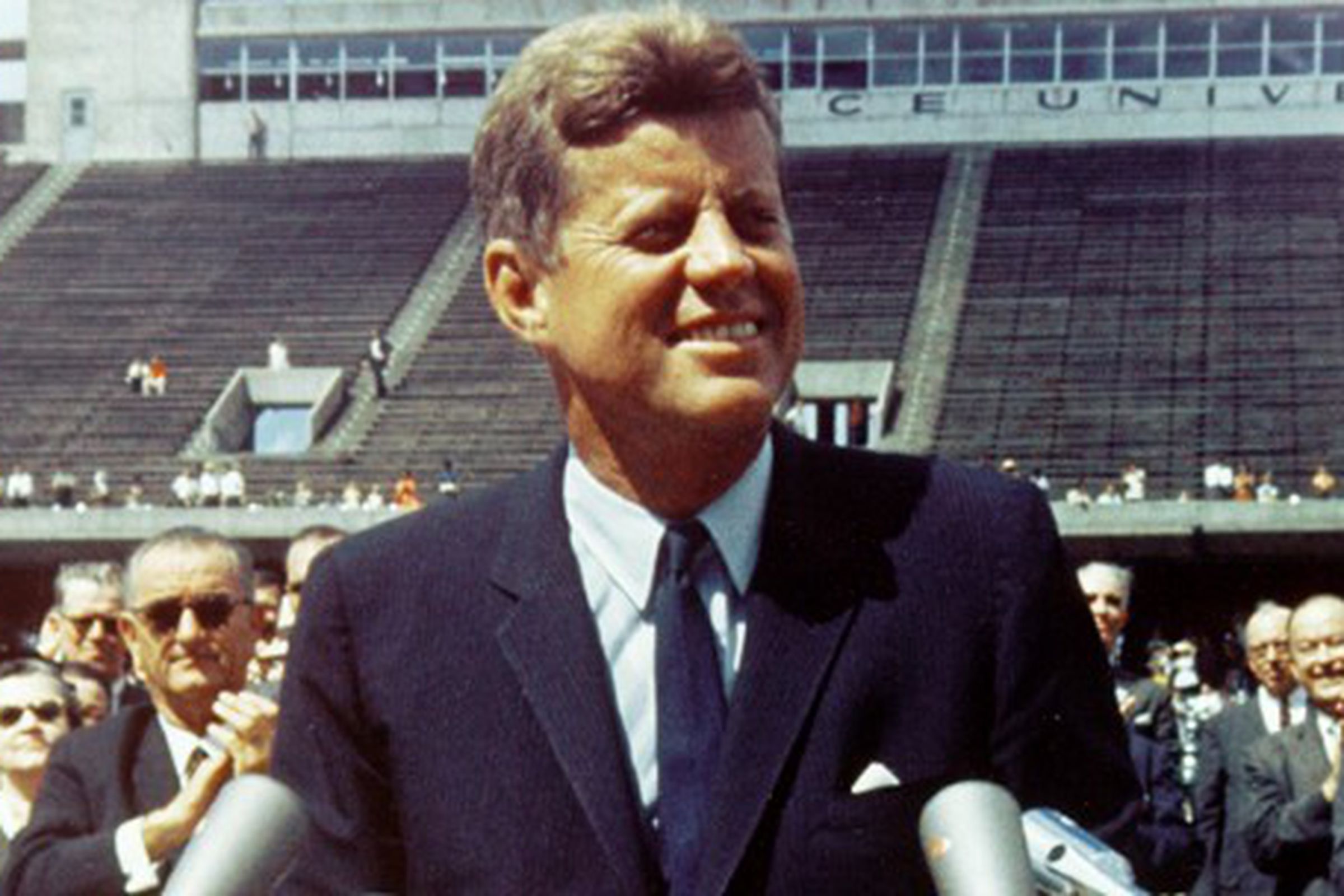 JFK delivering moon speech, 1962
