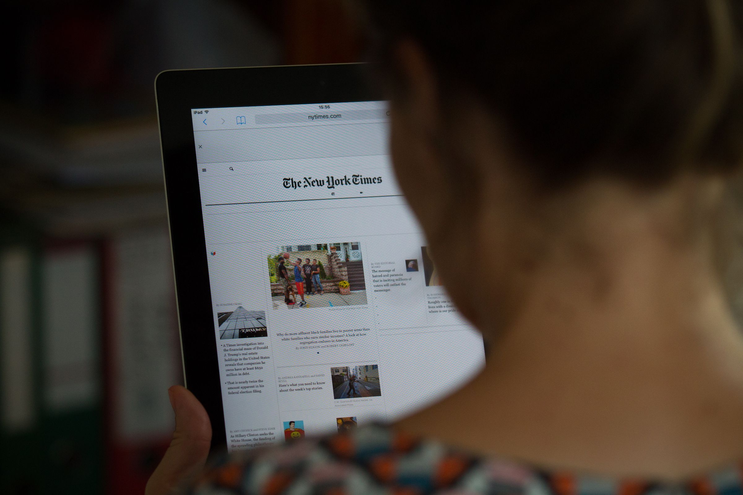 New York Times on a tablet