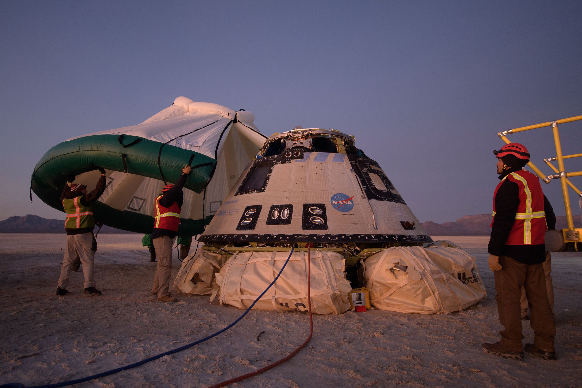 Boeing’s CST-100 Starliner after landing in the New Mexico desert on December 22nd.