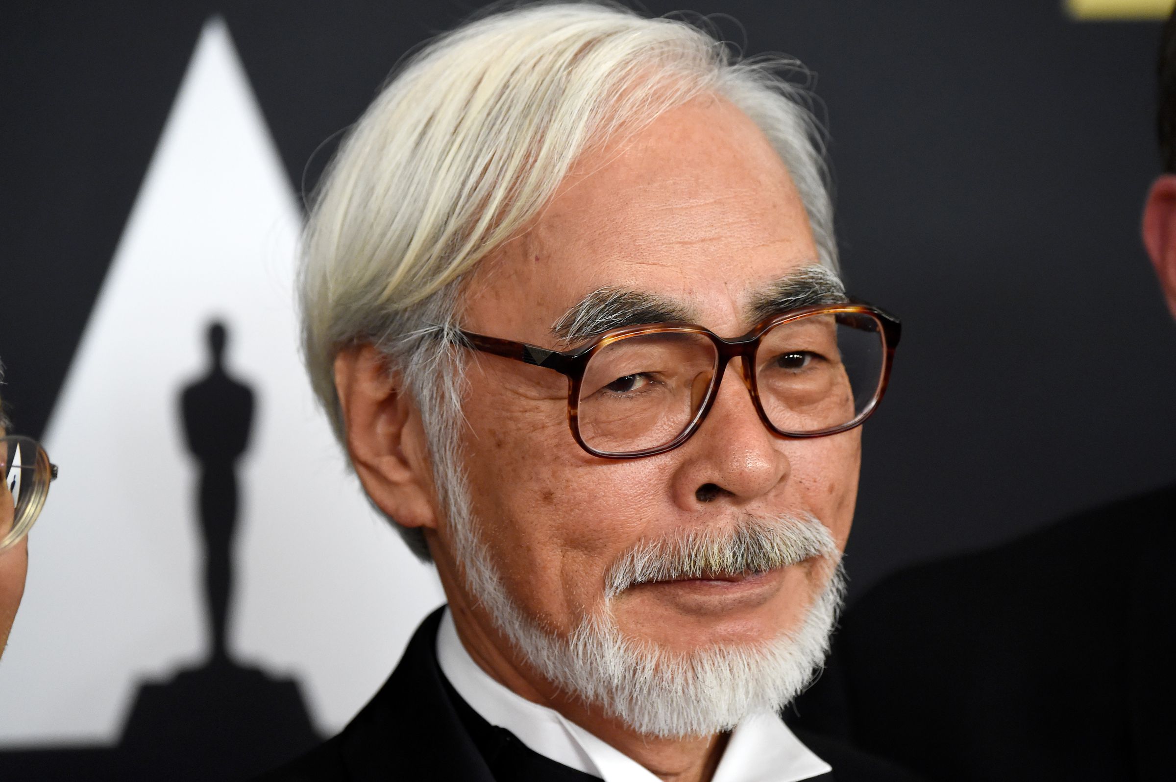 A photo of Hayao Miyazaki at the Academy Of Motion Picture Arts And Sciences’ 2014 Governors Awards.