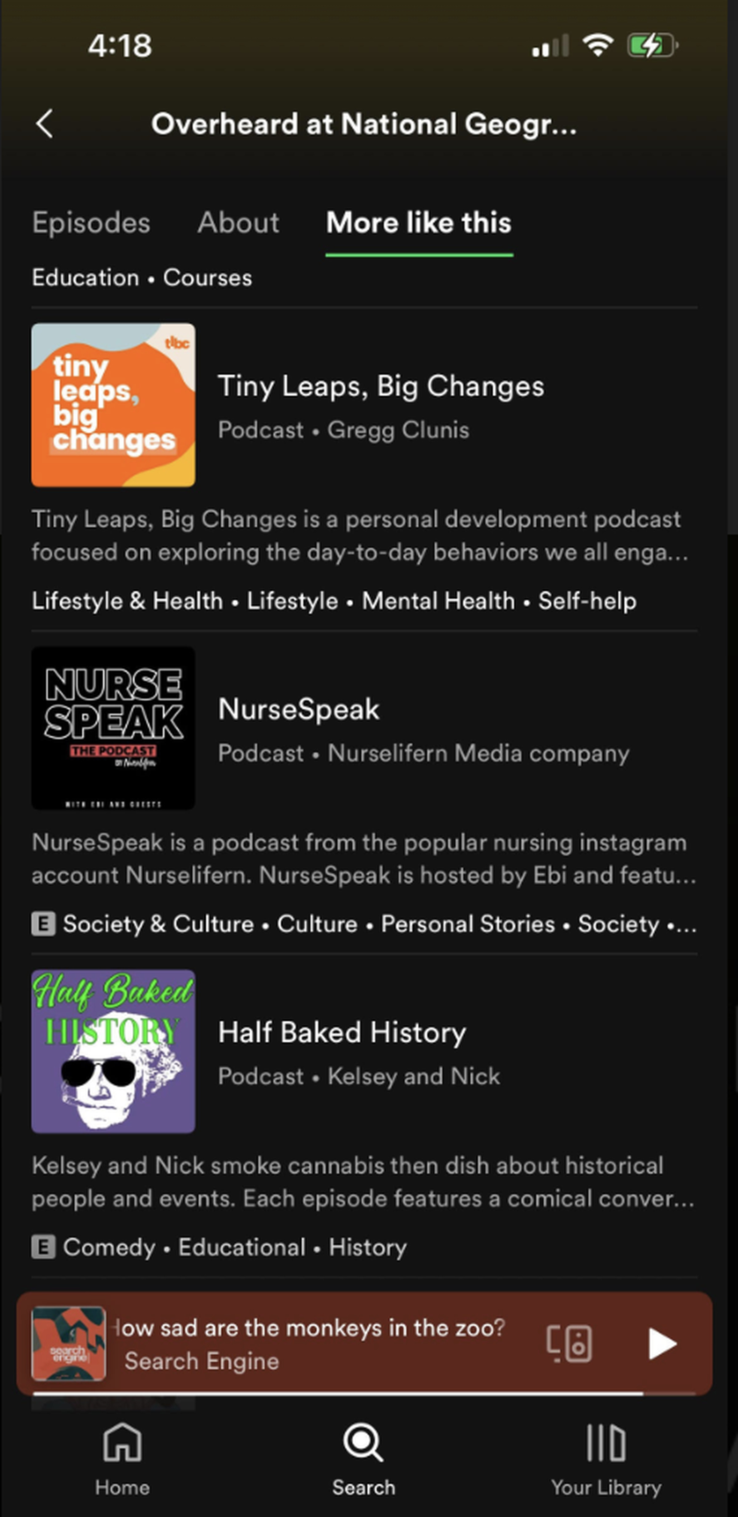 Recommended podcasts for listeners of “Overheard at National Geographic”. 