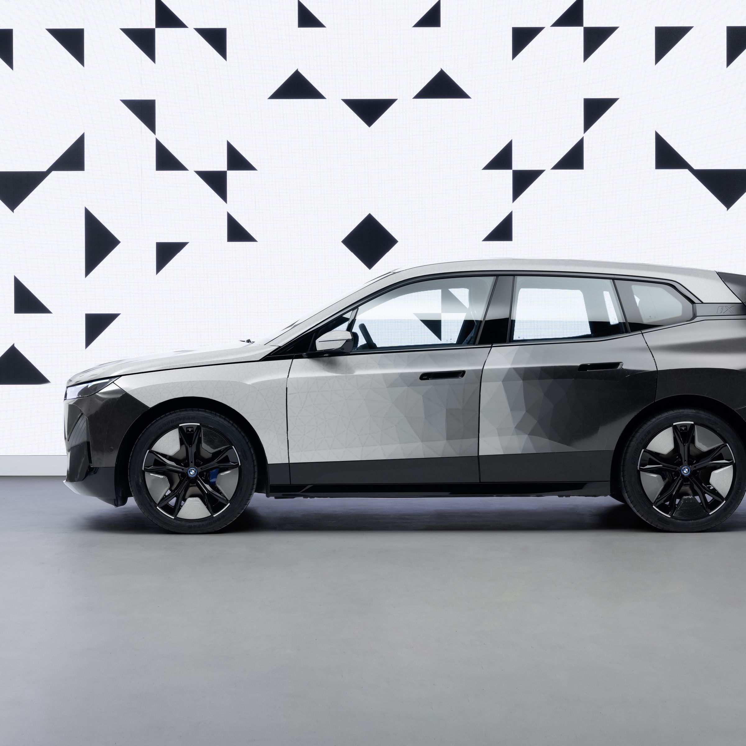 A BMW concept using e-ink to automatically change the paint color on a car from white to black and back again