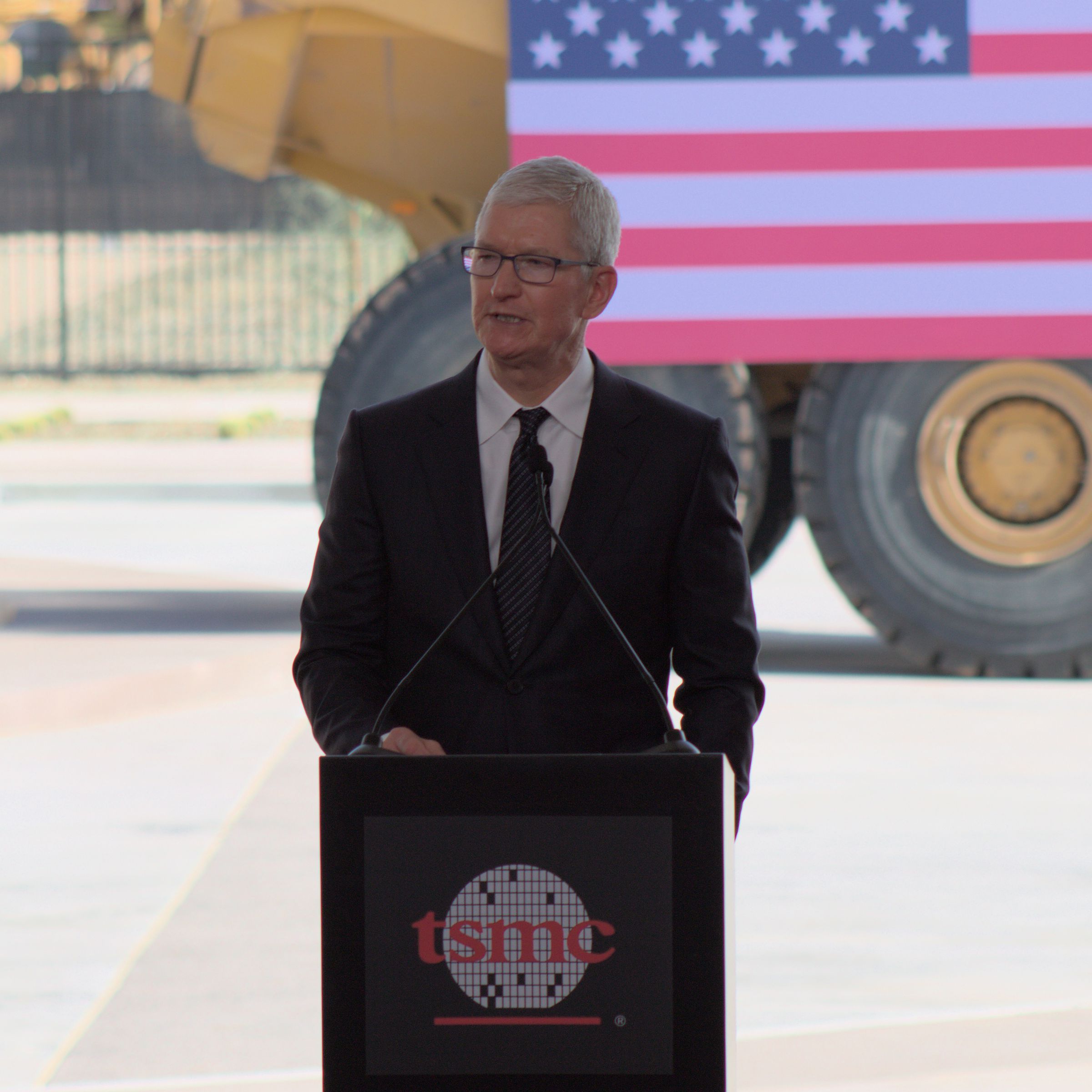 Tim Cook joined other tech leaders in touting the advantages of buying chips made in the US.
