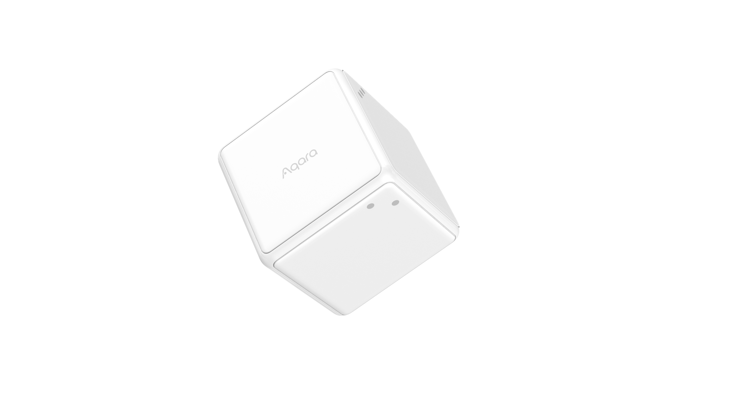 Aqara Cube T1 Pro'nun altı kenarı vardır ve akıllı ev Sahnelerinizi ve cihazlarınızı kontrol etmek için zar benzeri tanımlayıcılara sahiptir.