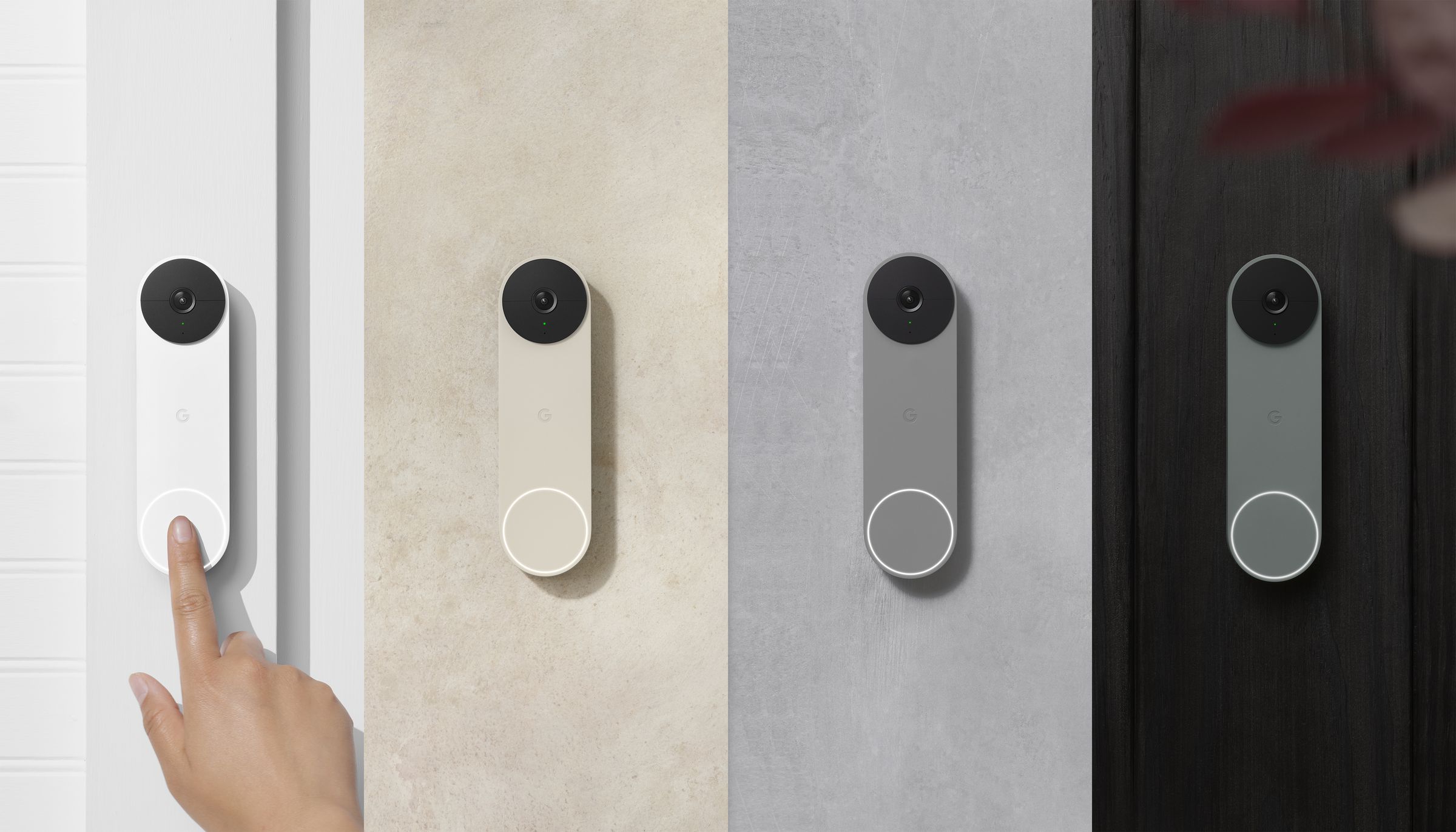 The Nest Doorbell is available in four different colors: white, beige, gray, or green.