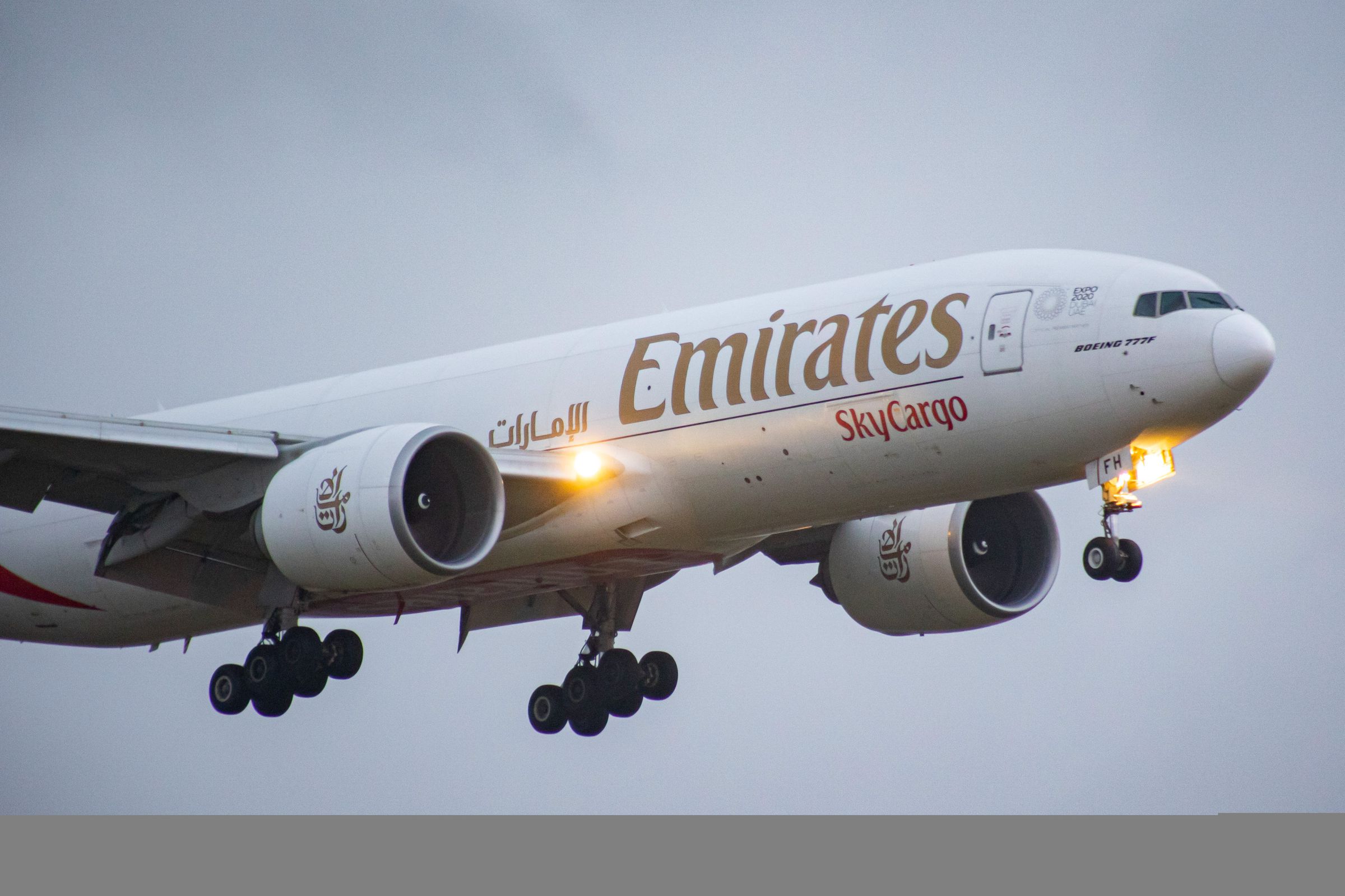 Emirates Boeing 777 Cargo Plane Landing At Amsterdam