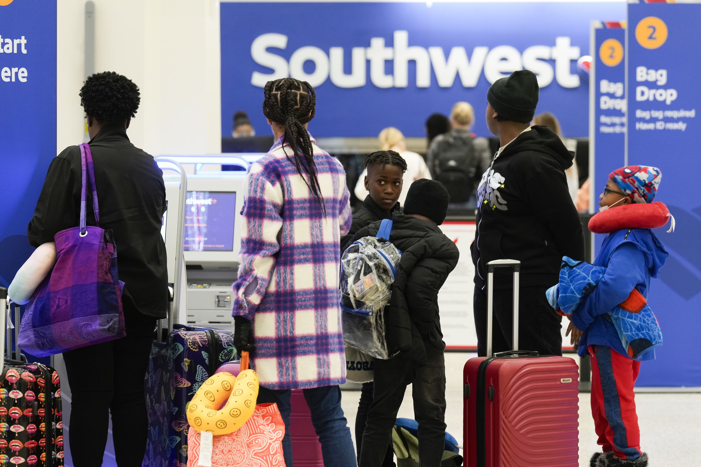 Southwest Airlines passengers at an airport in Texas