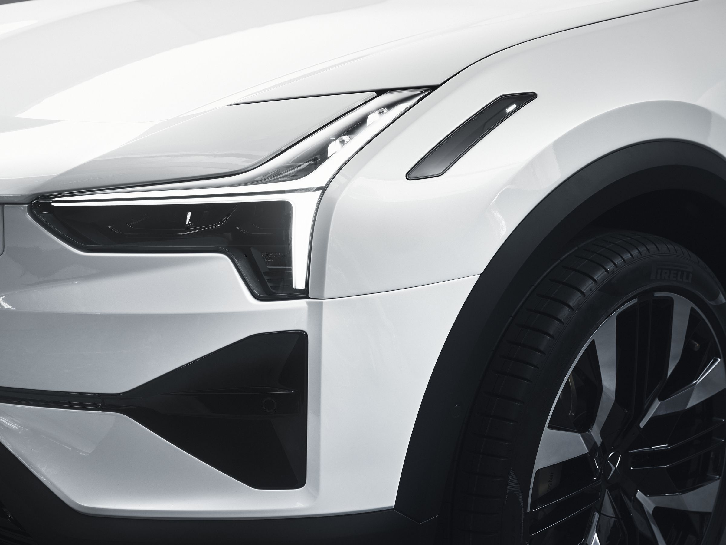 “Thor’s hammer”-style headlights are another indication of Polestar’s Volvo roots.