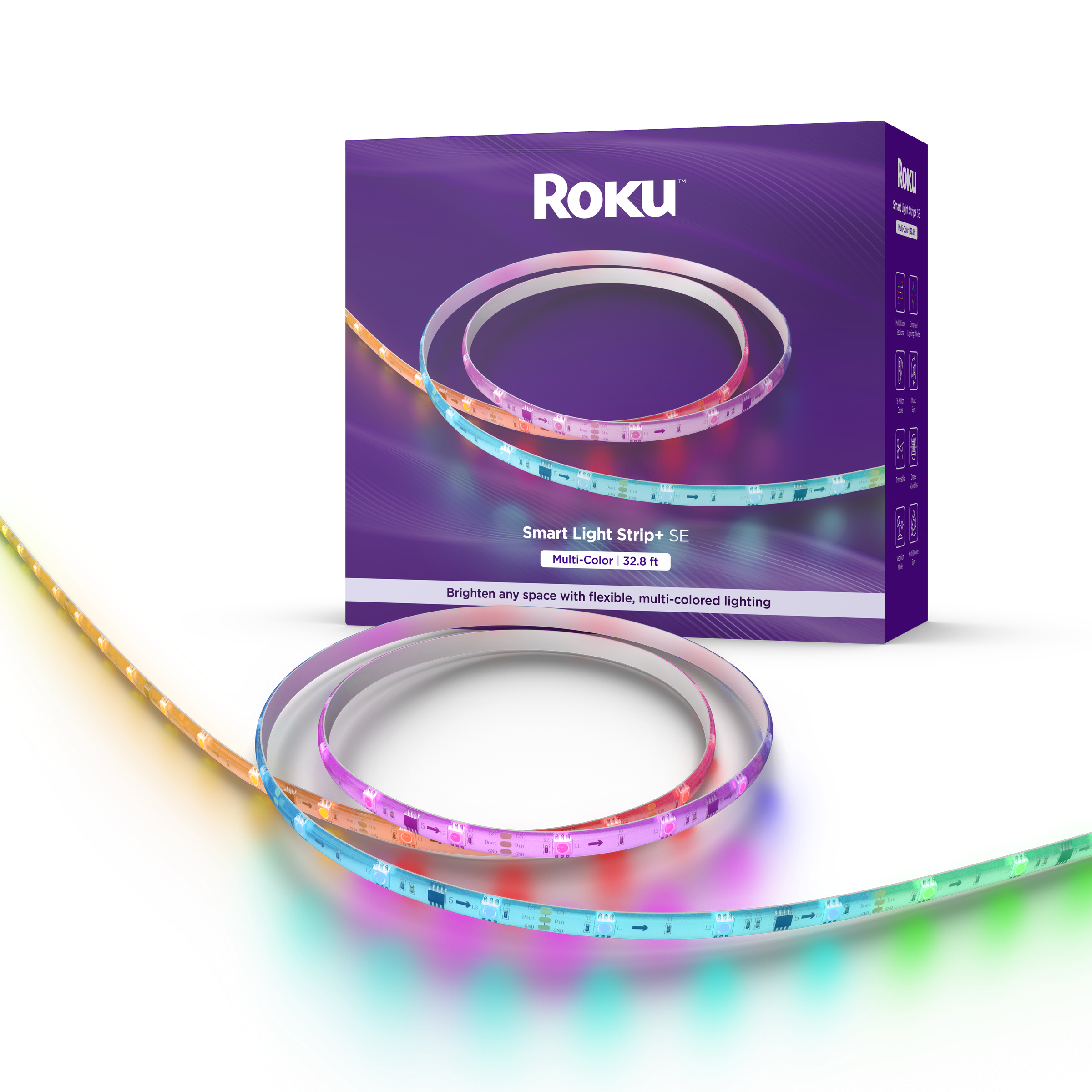 The Roku Smart Light Strip Plus SE can display multiple colors at once.