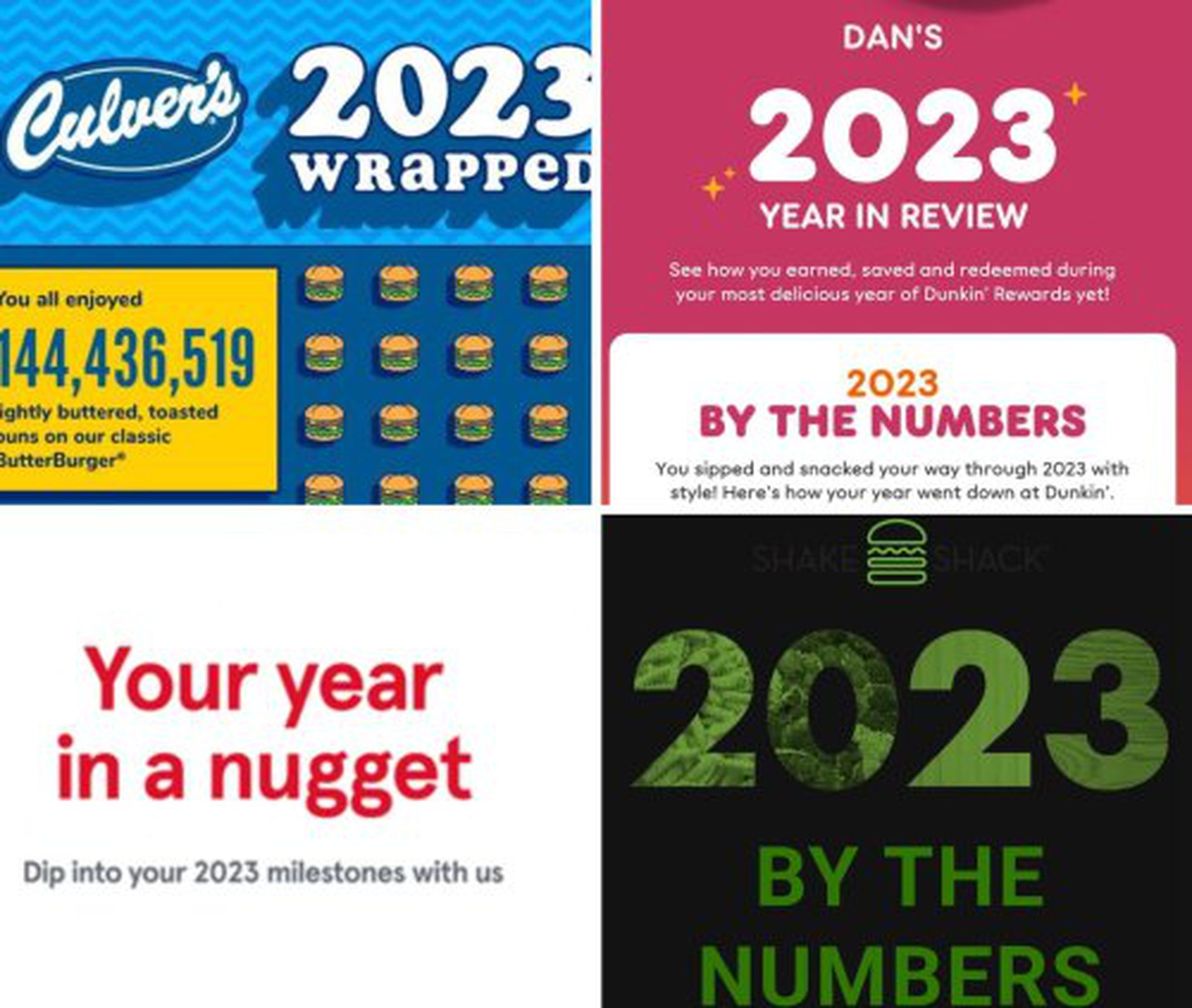 Year-end recaps from four fast food outlets.