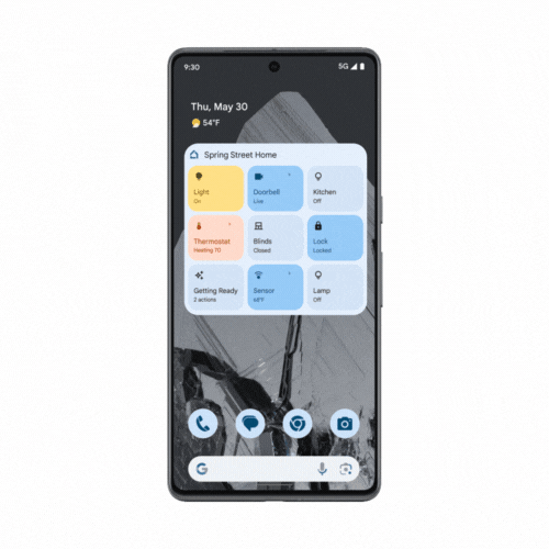 The new Google Home Favorites widget lets you easily interact with smart home devices from the homescreen.