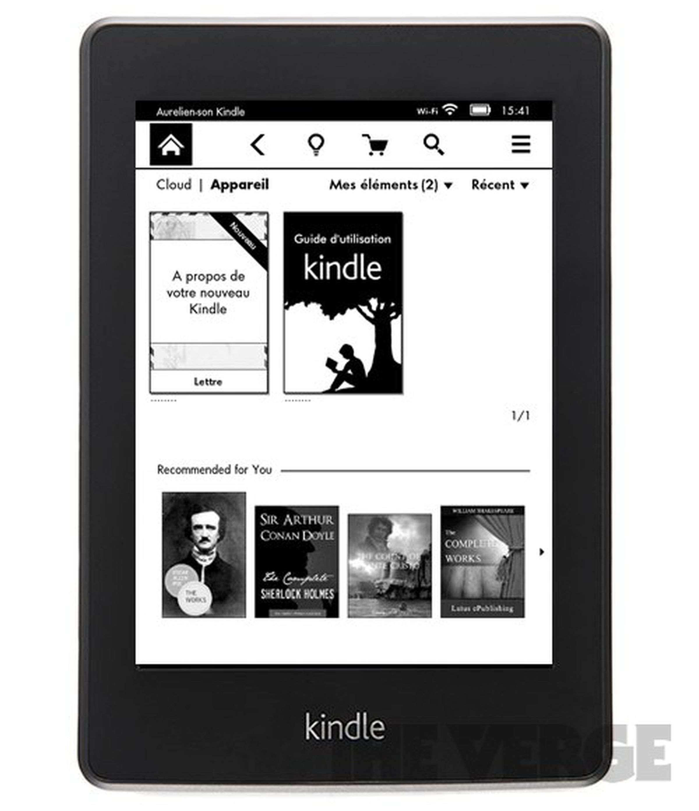 New Kindle with 'Paperwhite' screen images