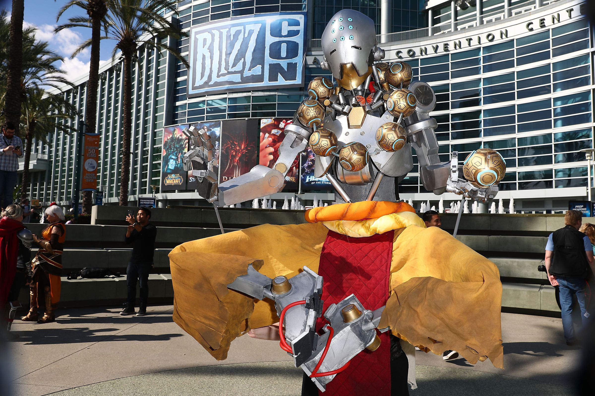A cosplayer poses for a photo at BlizzCon 2017 at Anaheim Convention Center on November 3, 2017 in Anaheim, California. BlizzCon is the site of the Overwatch World Cup 2017 eSports tournament.