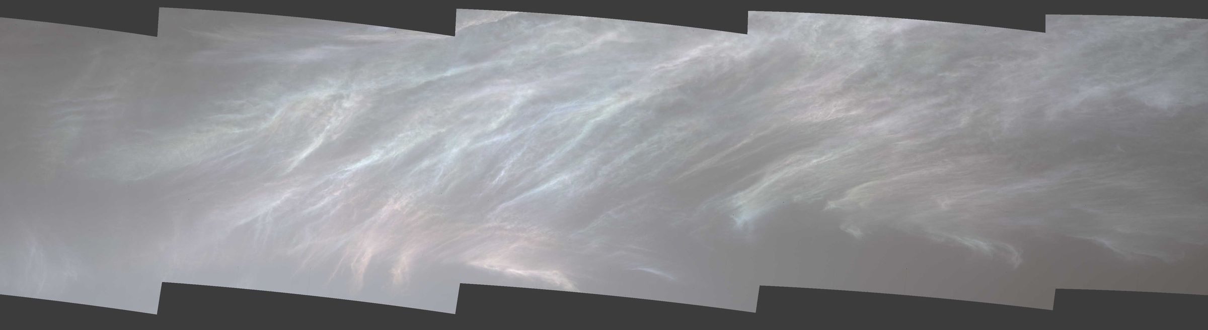 NASA’s Curiosity Mars rover spotted these iridescent, or “mother of pearl,” clouds on March 5th, the 3,048th Martian day, or sol, of its mission.