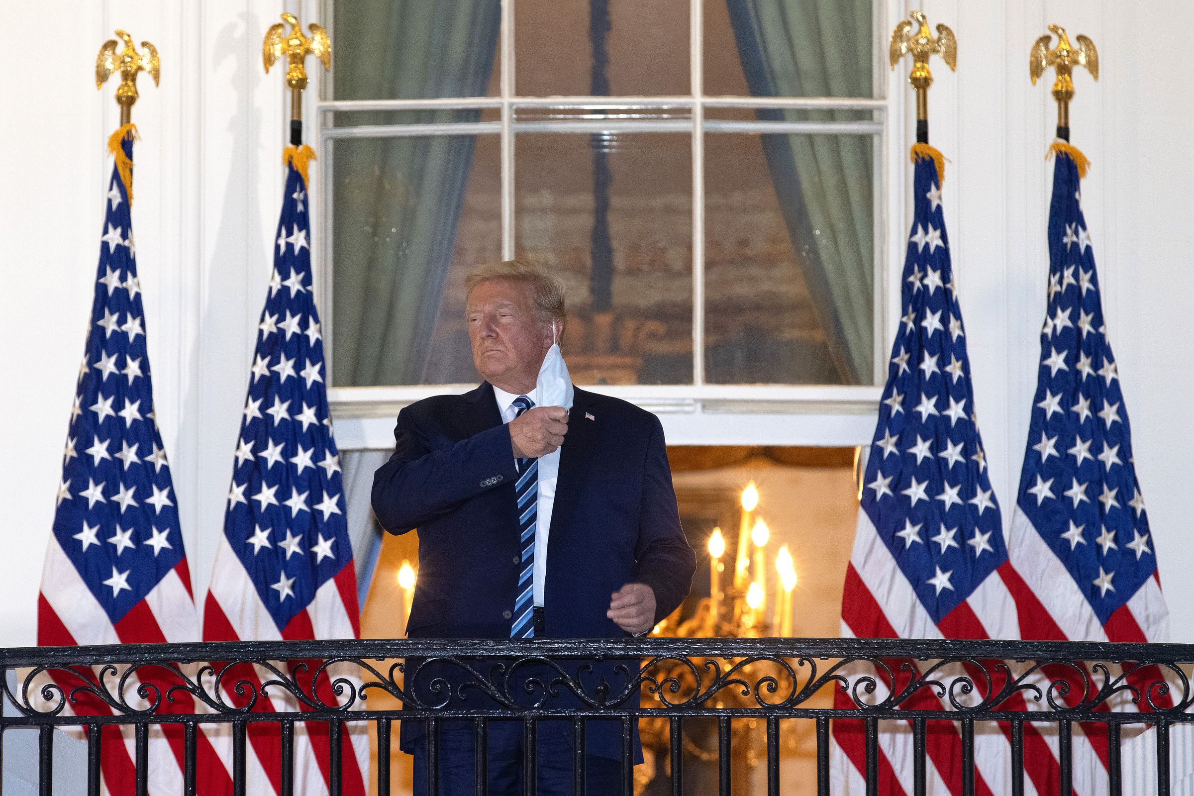 President Trump Arrives Back At White House After Stay At Walter Reed Medical Center For Covid