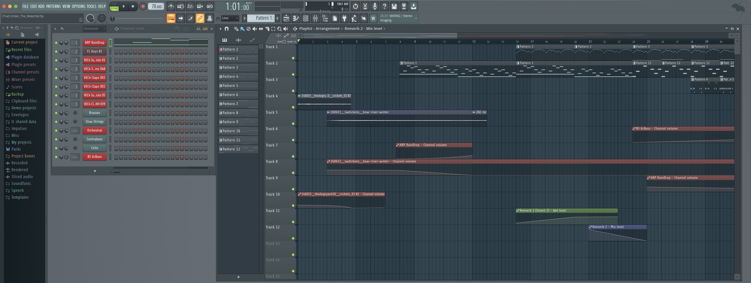 A project file for a relatively simple song in FL Studio.