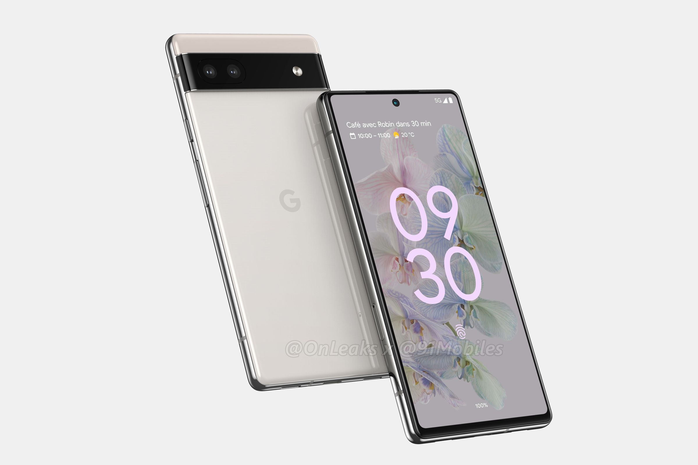 The leaked image of the mid-range Google Pixel 6A looks nearly identical to the Pixel 6. | Image: Steve Hemmerstoffer / 91Mobiles