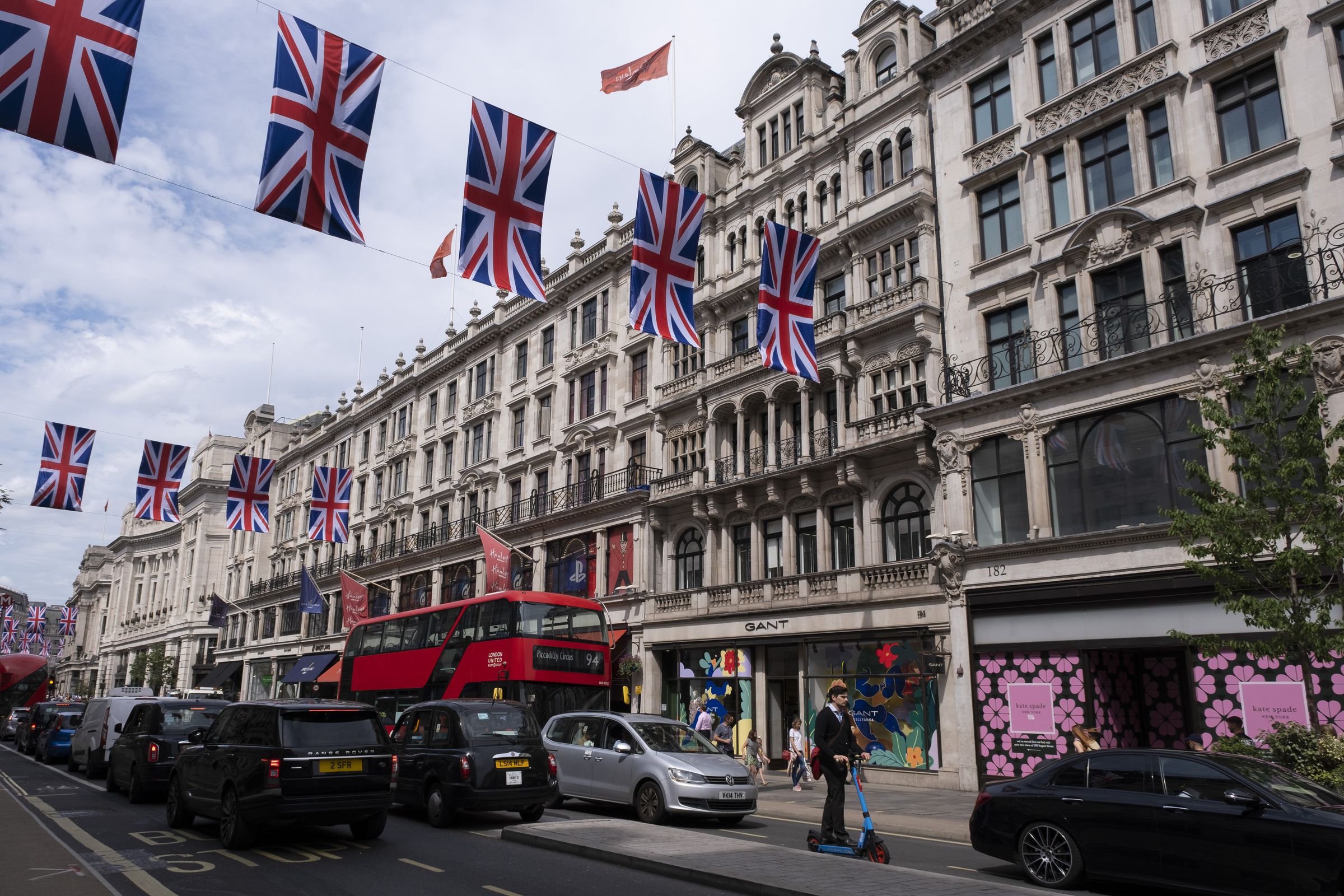Union Flags For Platinum Jubilee In London