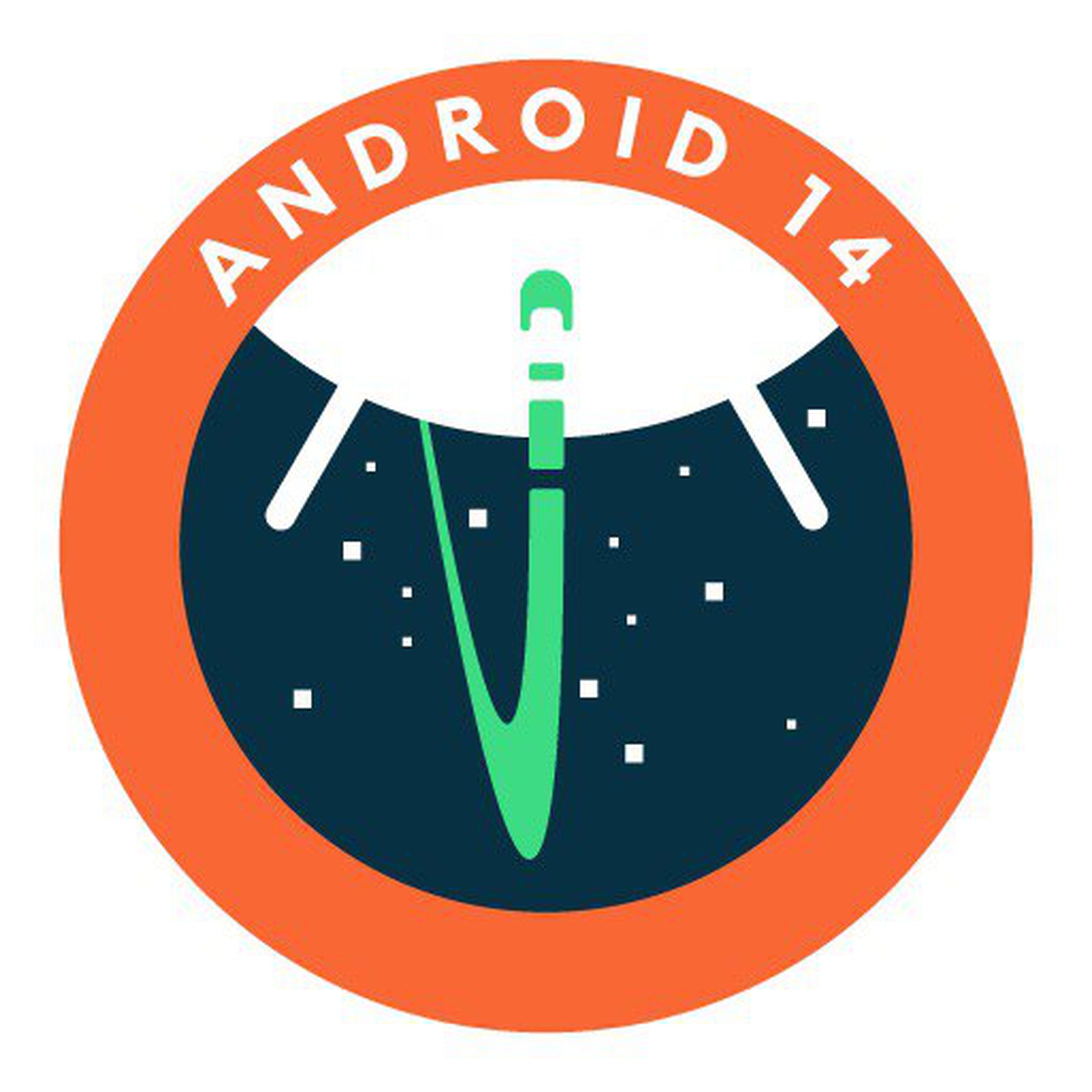 Зображення зеленого кільця навколо планети у формі голови талісмана Android.