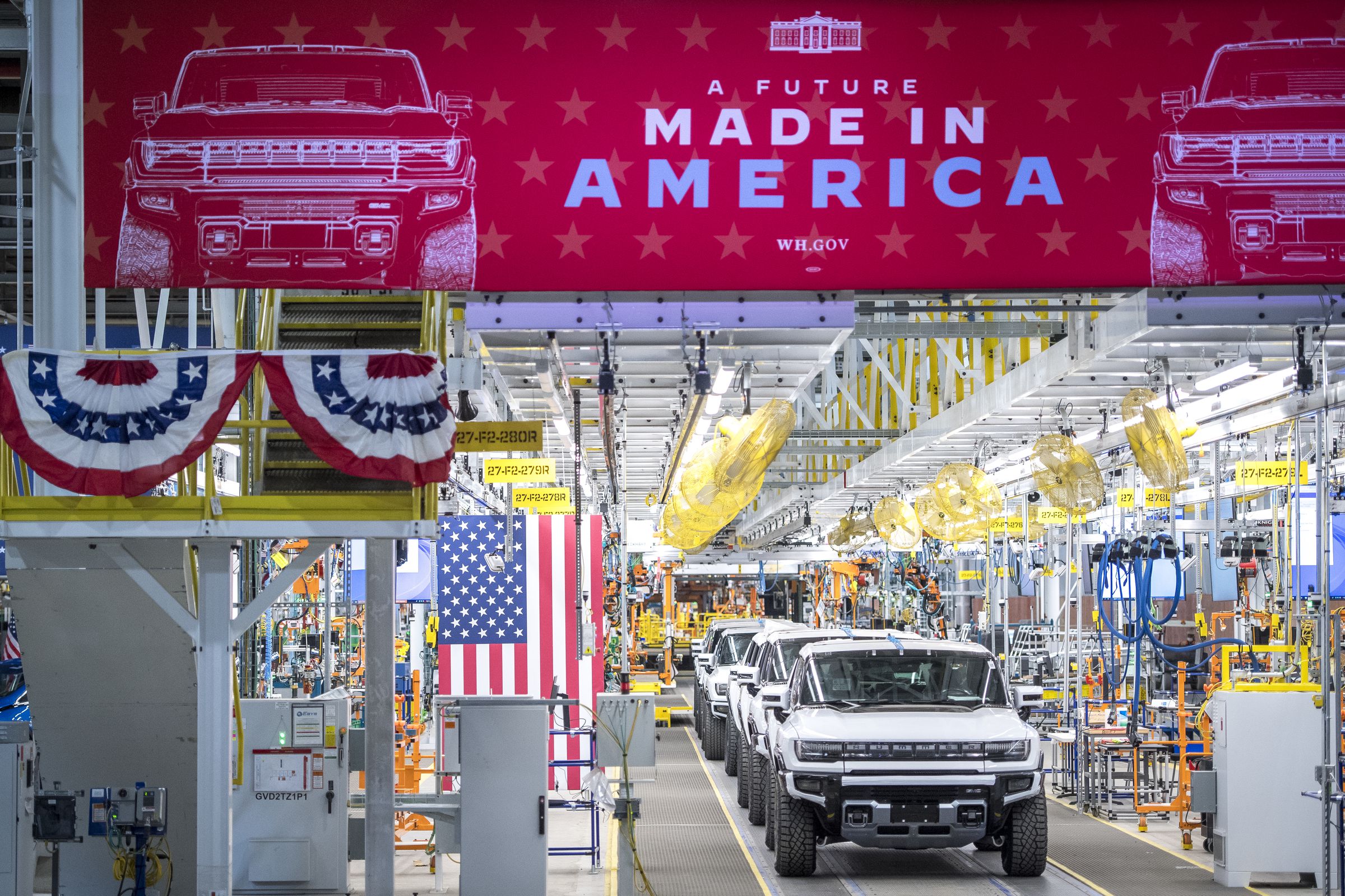 President Biden Visits GM ZERO Factory In Detroit