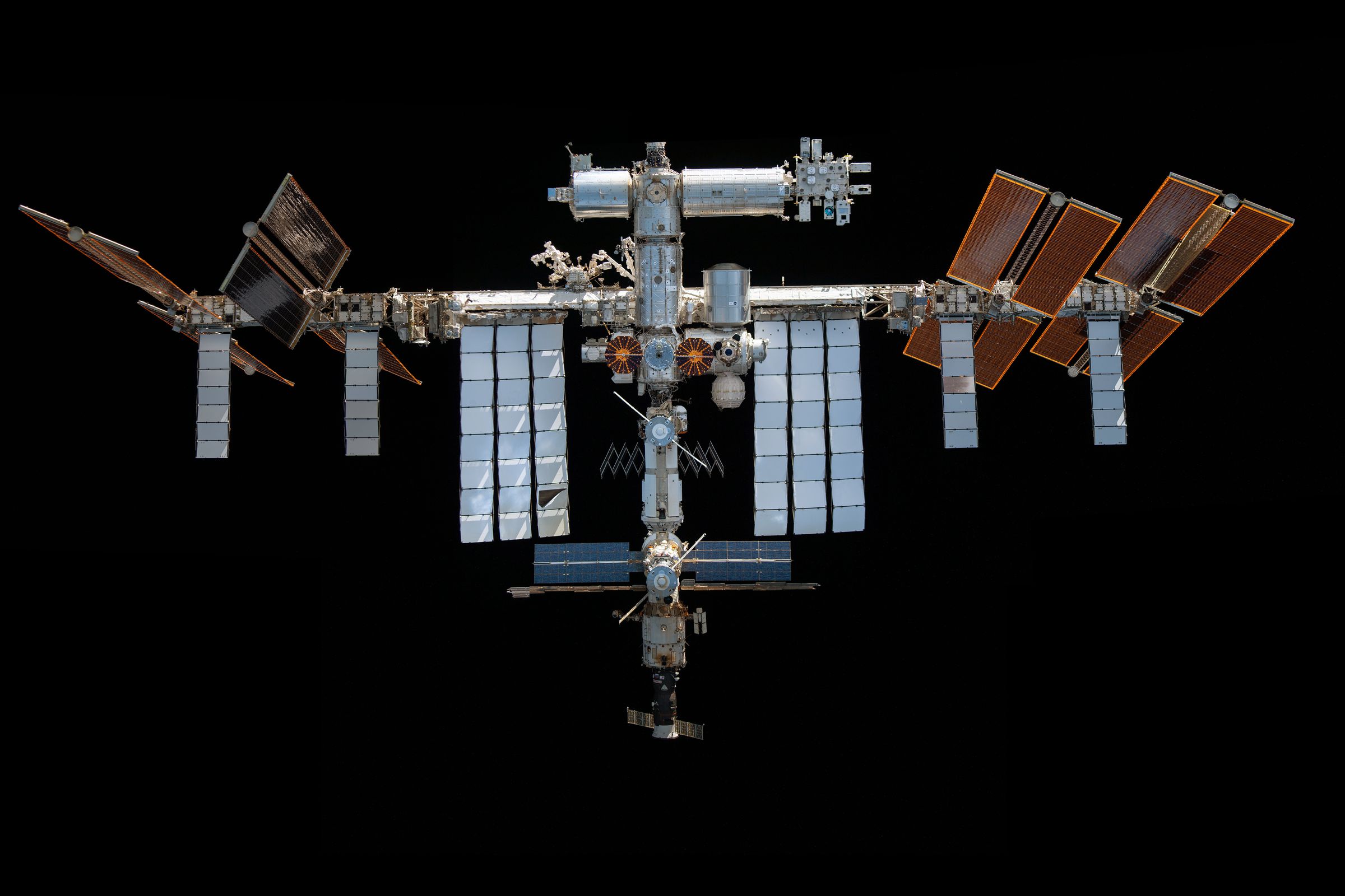 The International Space Station as seen from SpaceX’s Crew Dragon departing the ISS