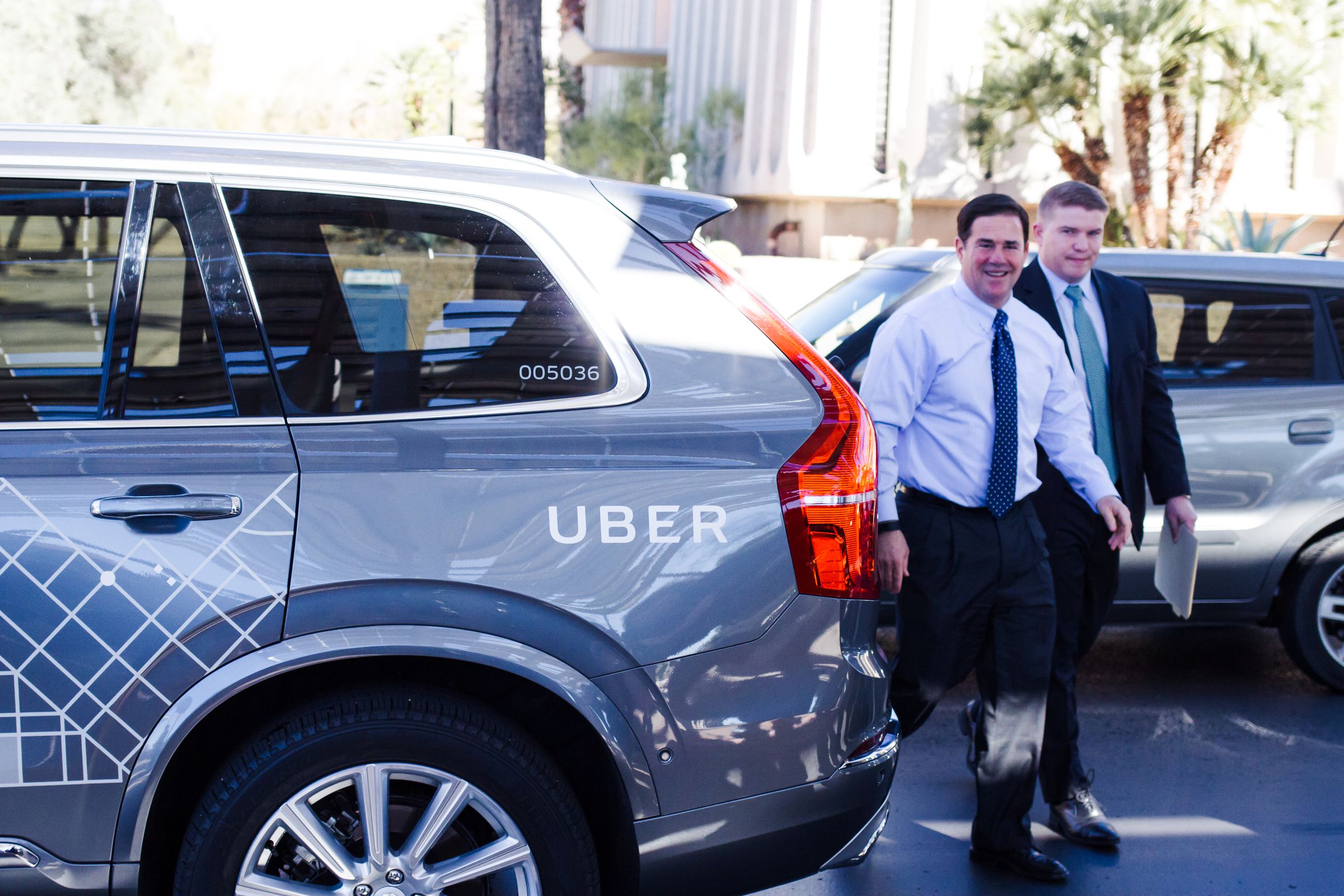 Arizona Governor Doug Ducey after riding in a self-driving Uber.