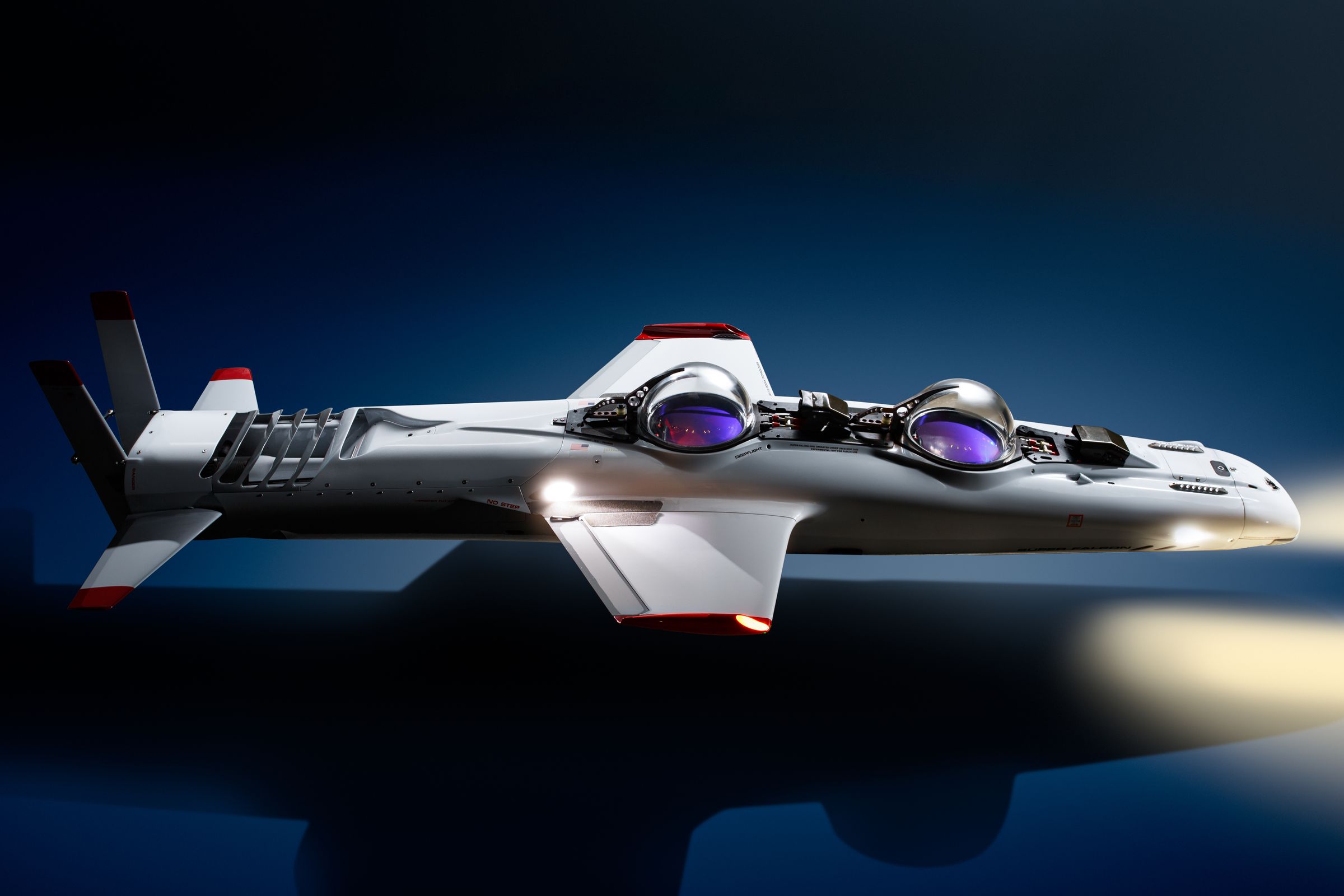 A promotional render of DeepFlight's Super Falcon Mark II submarine