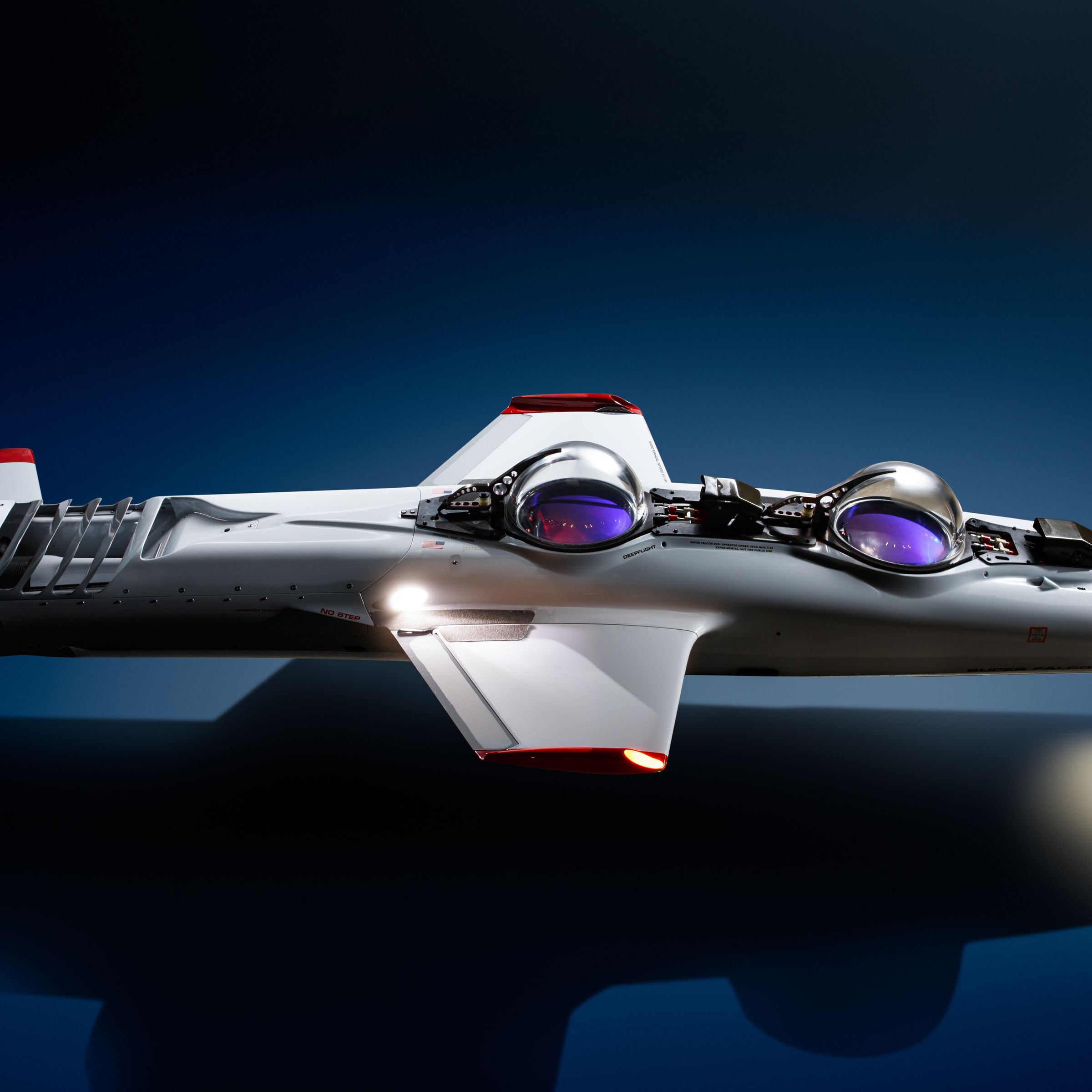 A promotional render of DeepFlight's Super Falcon Mark II submarine