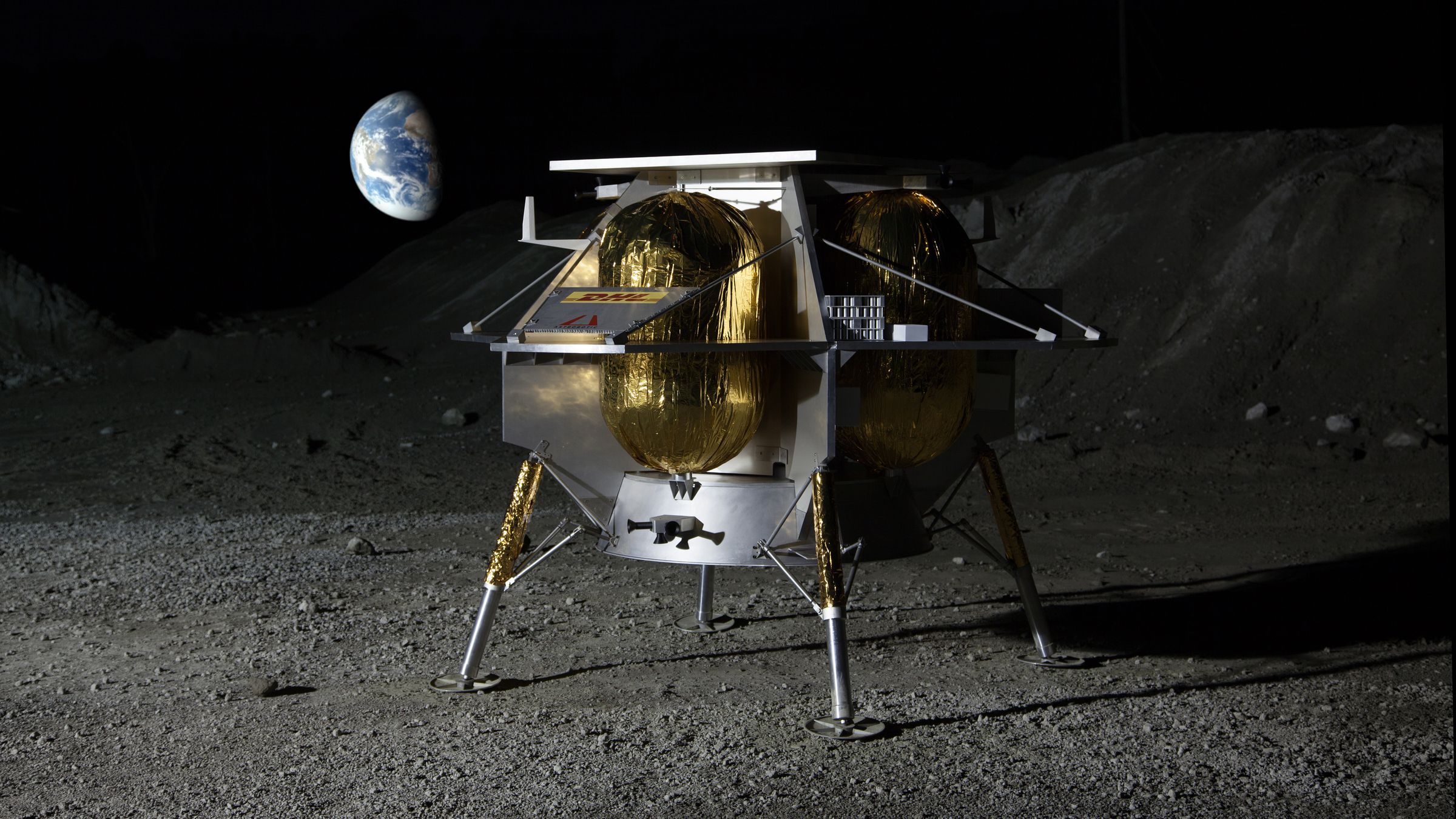 A rendering of Astrobotic’s Peregrine Lander. Astrobotic is one of the nine companies NASA is partnering with for CLPS
