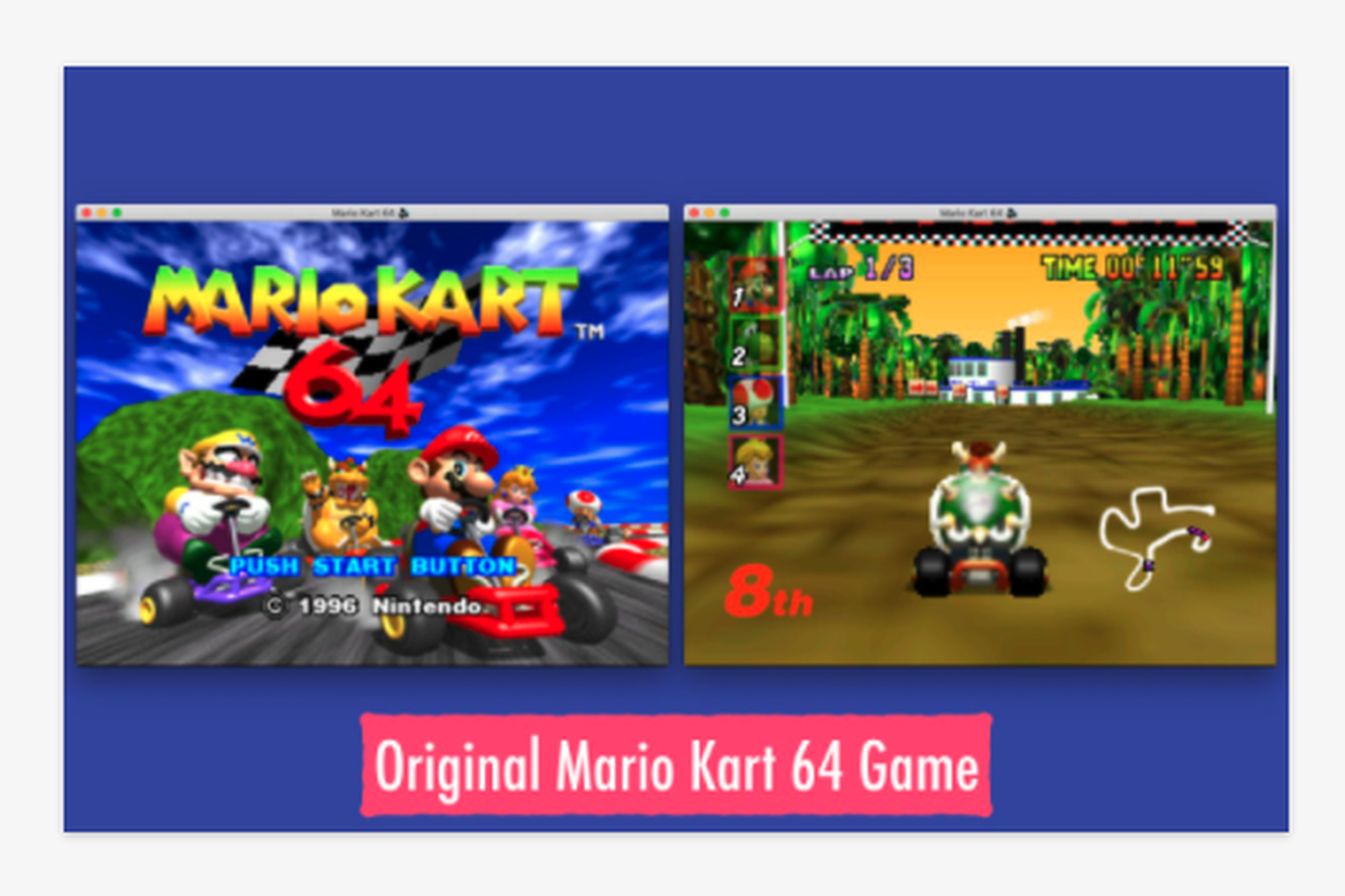 An image from the Mario Kart 64 listing on the Edge extensions store.