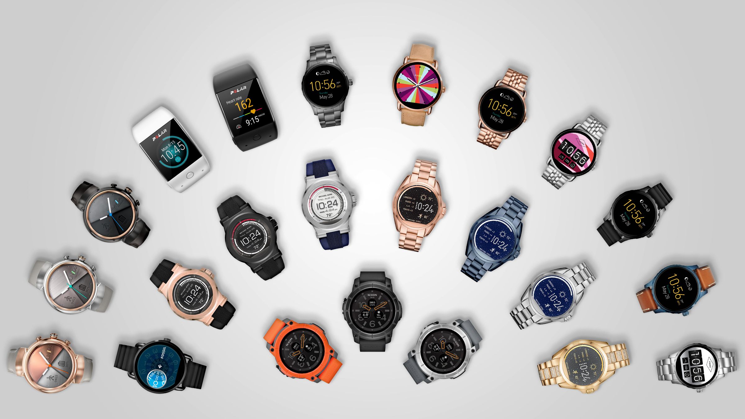 Android Wear devices from Asus, Fossil, Michael Kors, Nixon, and Polar that launched this fall