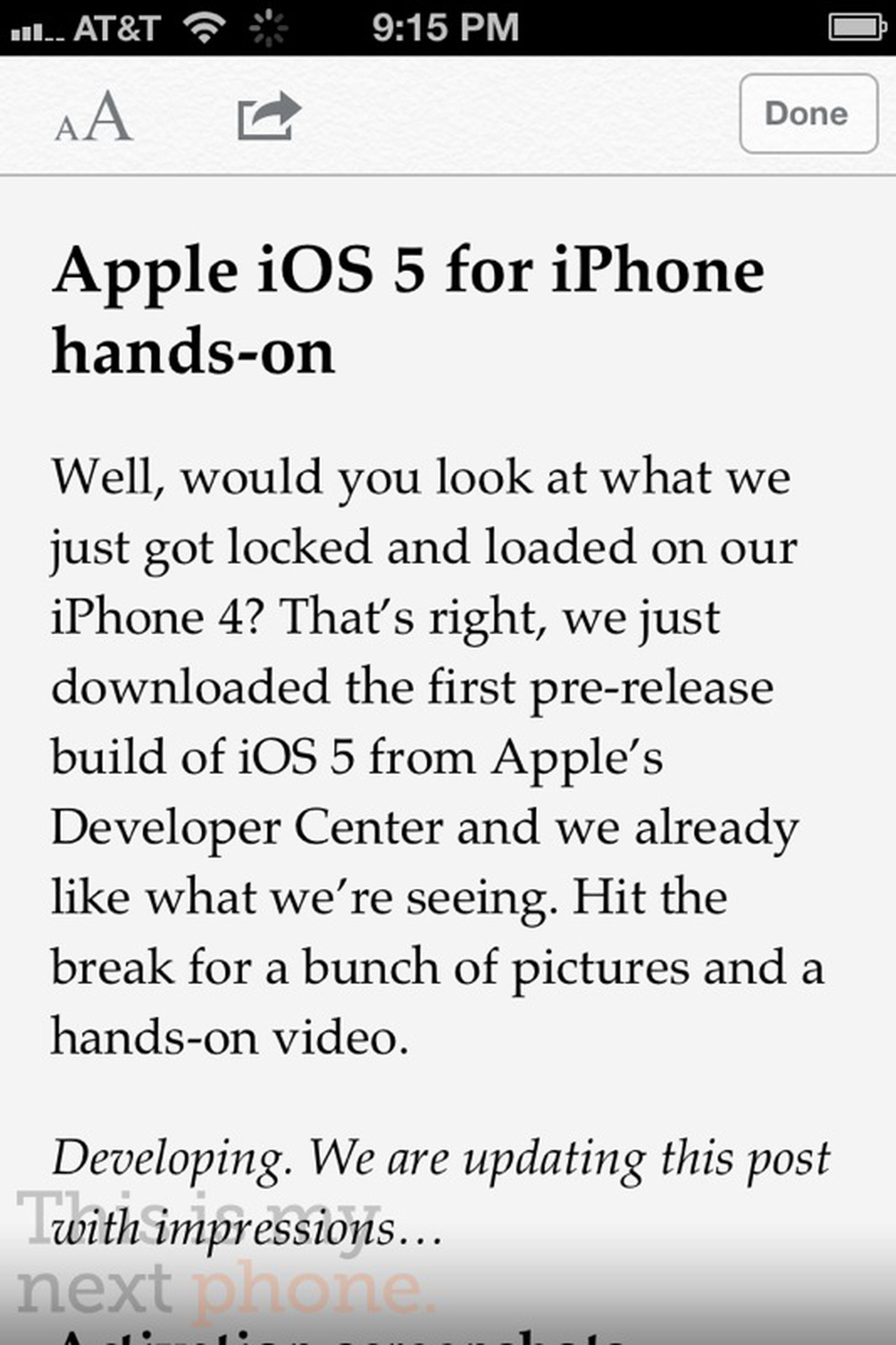 Apple iOS5 Developer Build screenshots