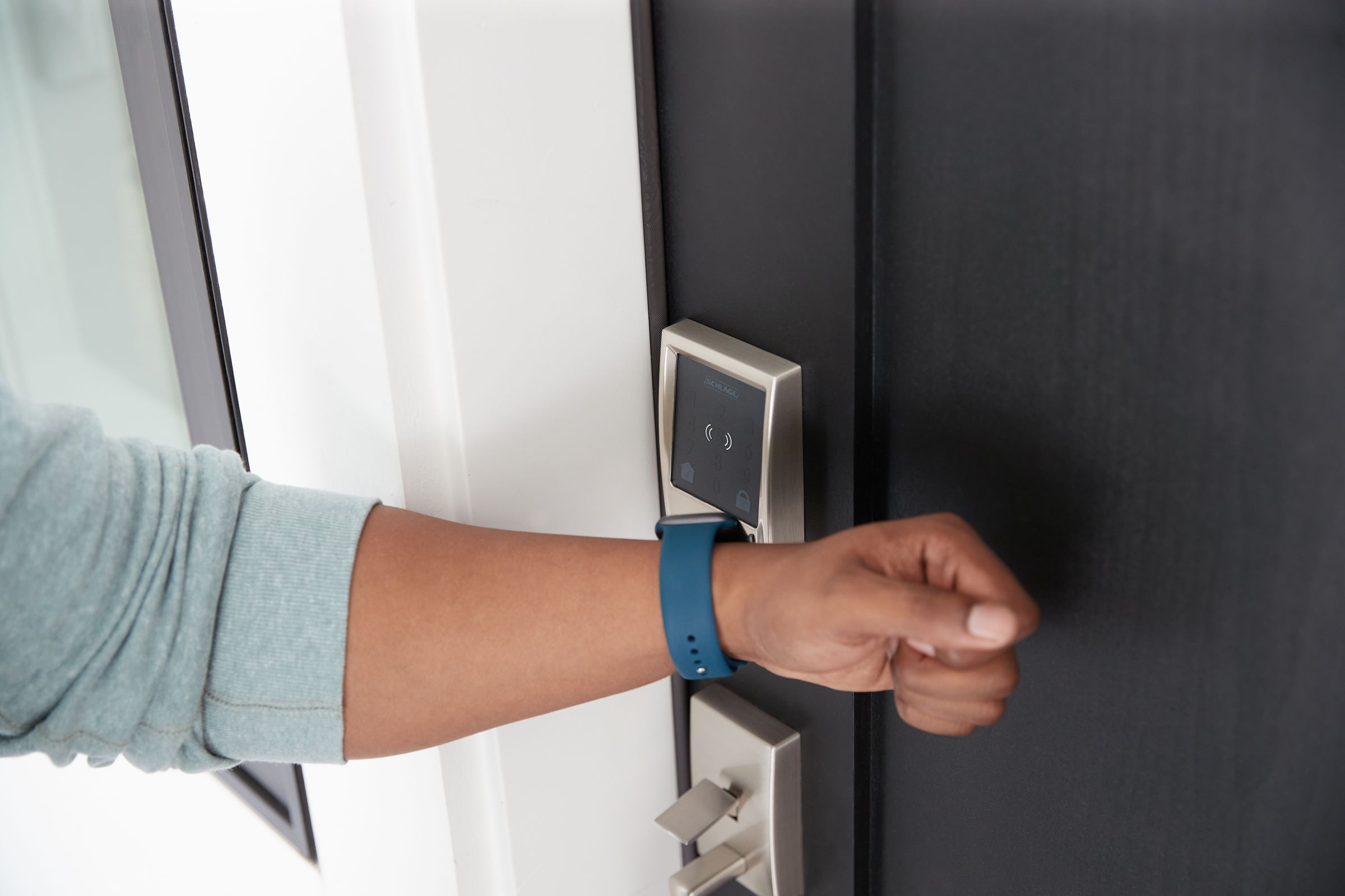When paired with home key, the Schlage lock can be controlled using just your Apple Watch.