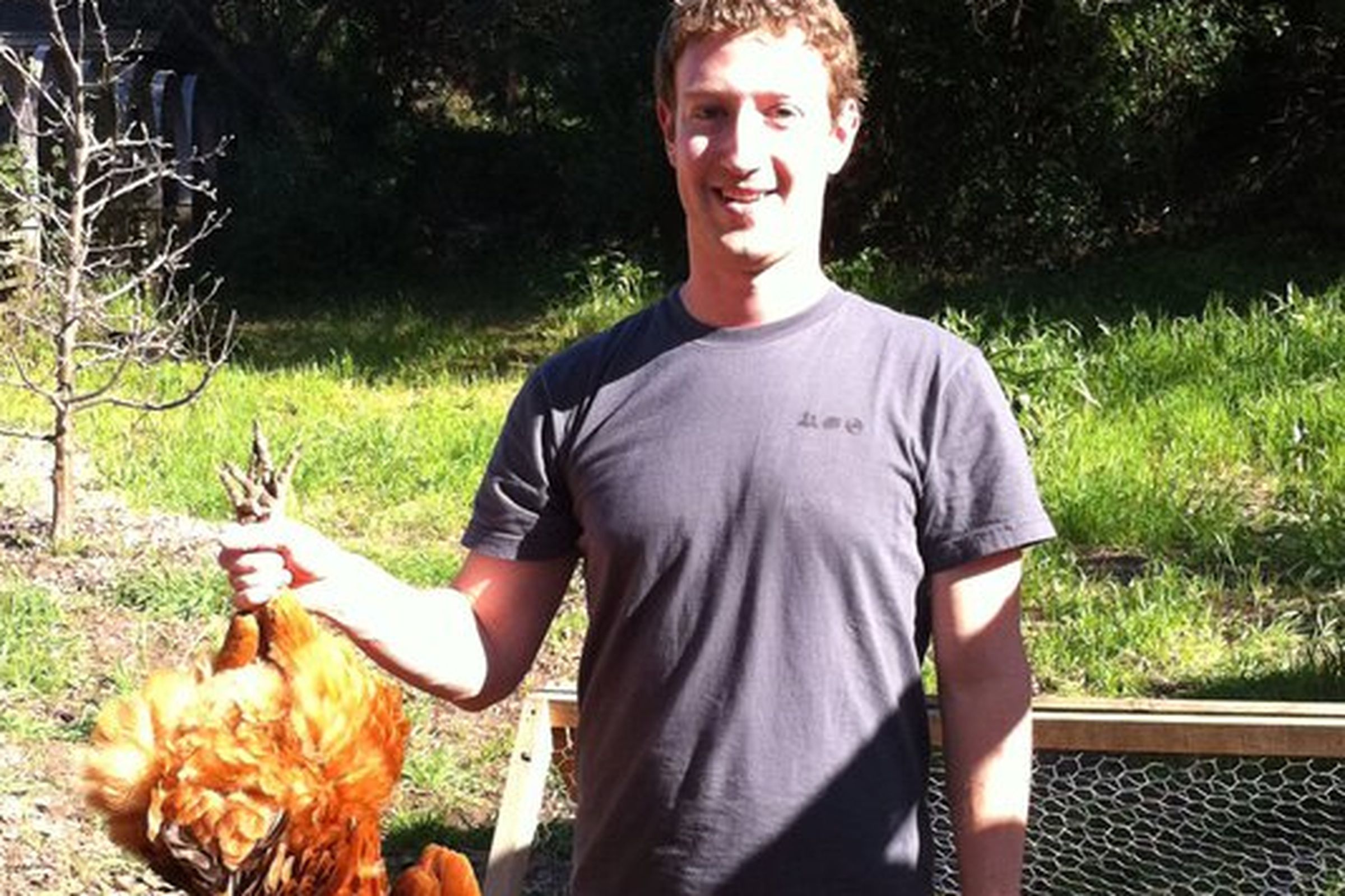 Mark Zuckerberg with Chicken