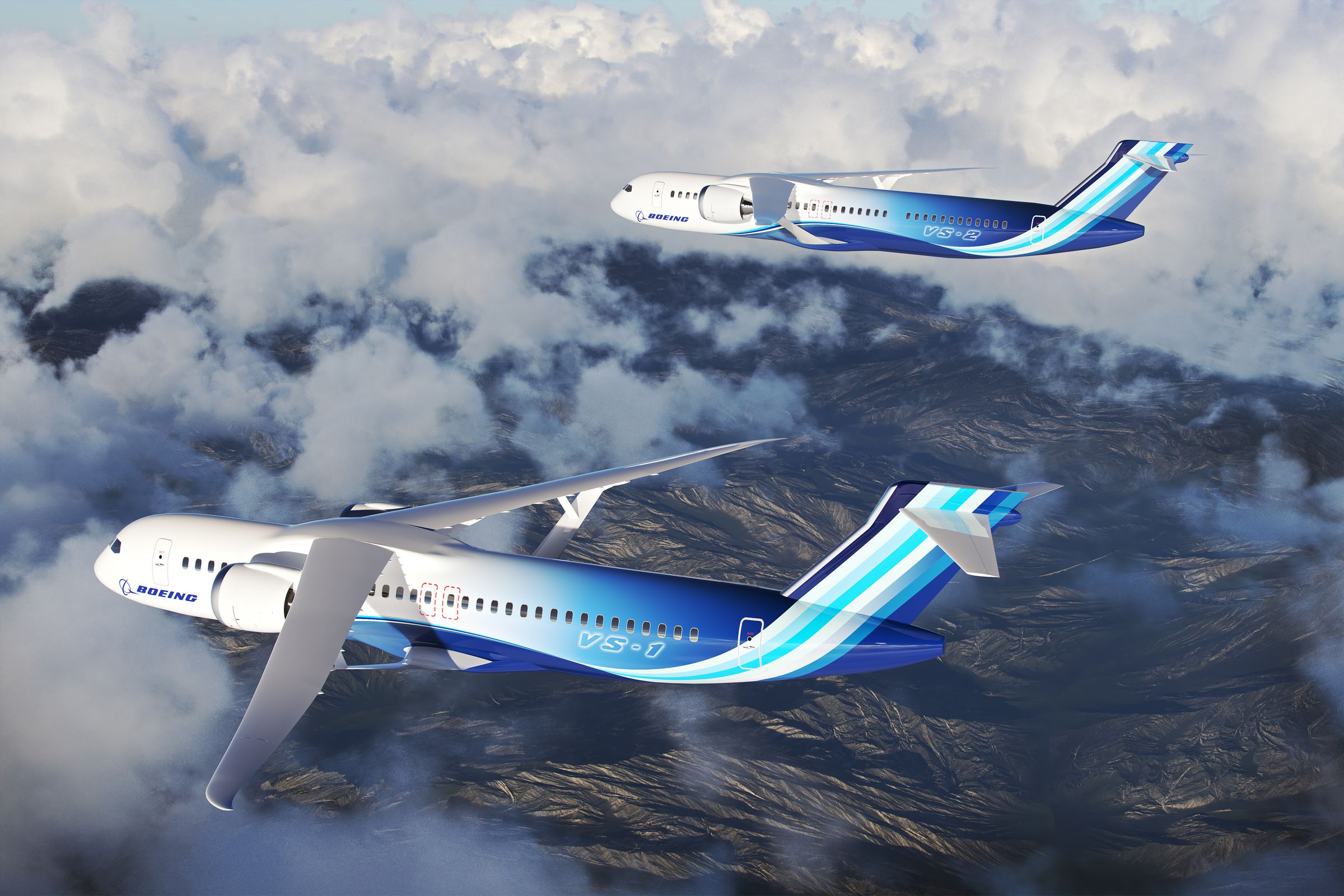 NASA and Boeing fuel-efficient airplane rendering