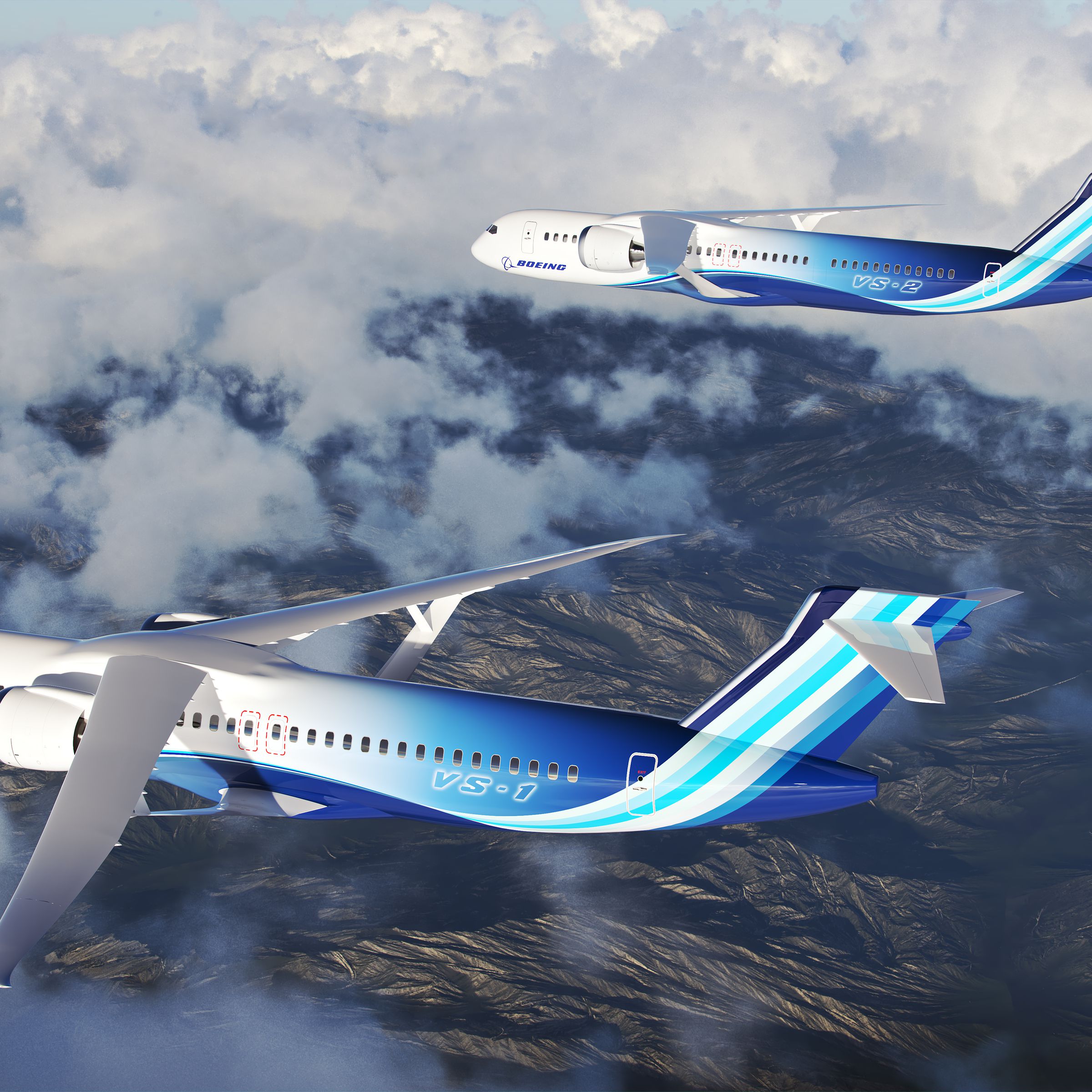 NASA and Boeing fuel-efficient airplane rendering