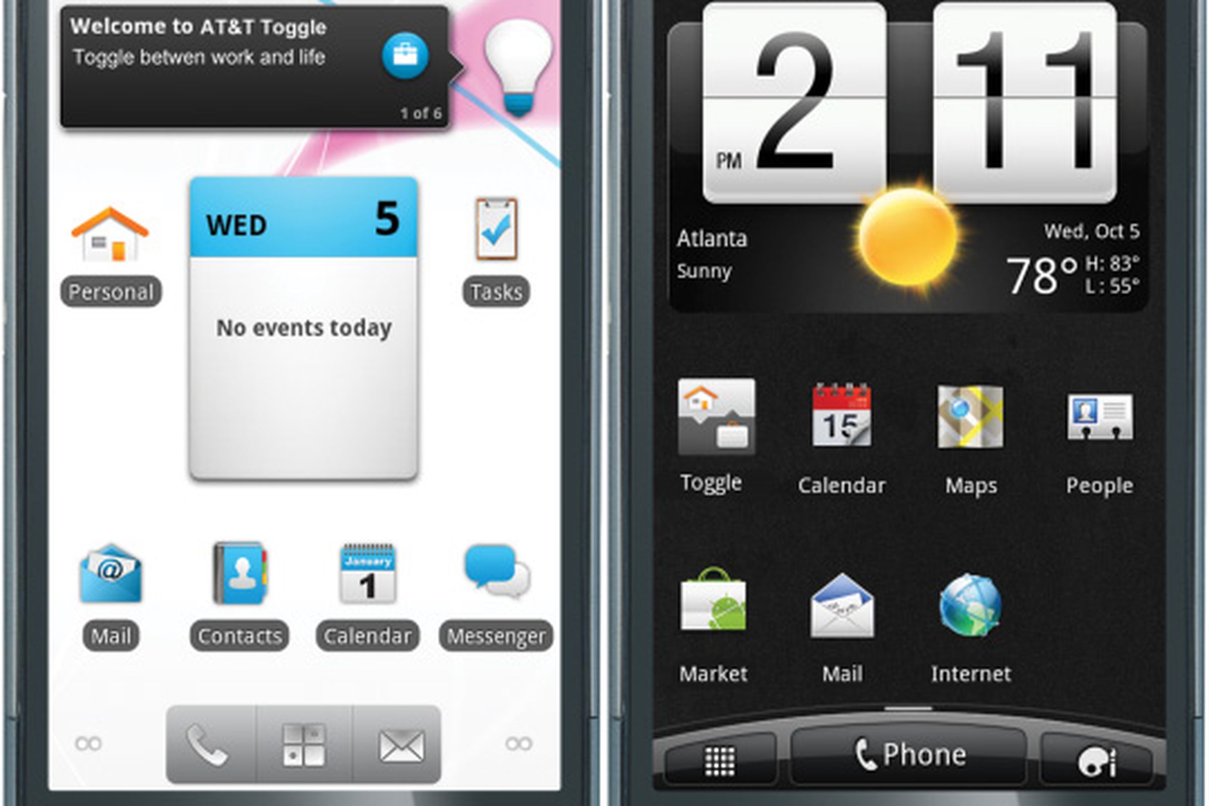 AT&T Toggle on HTC Inspire