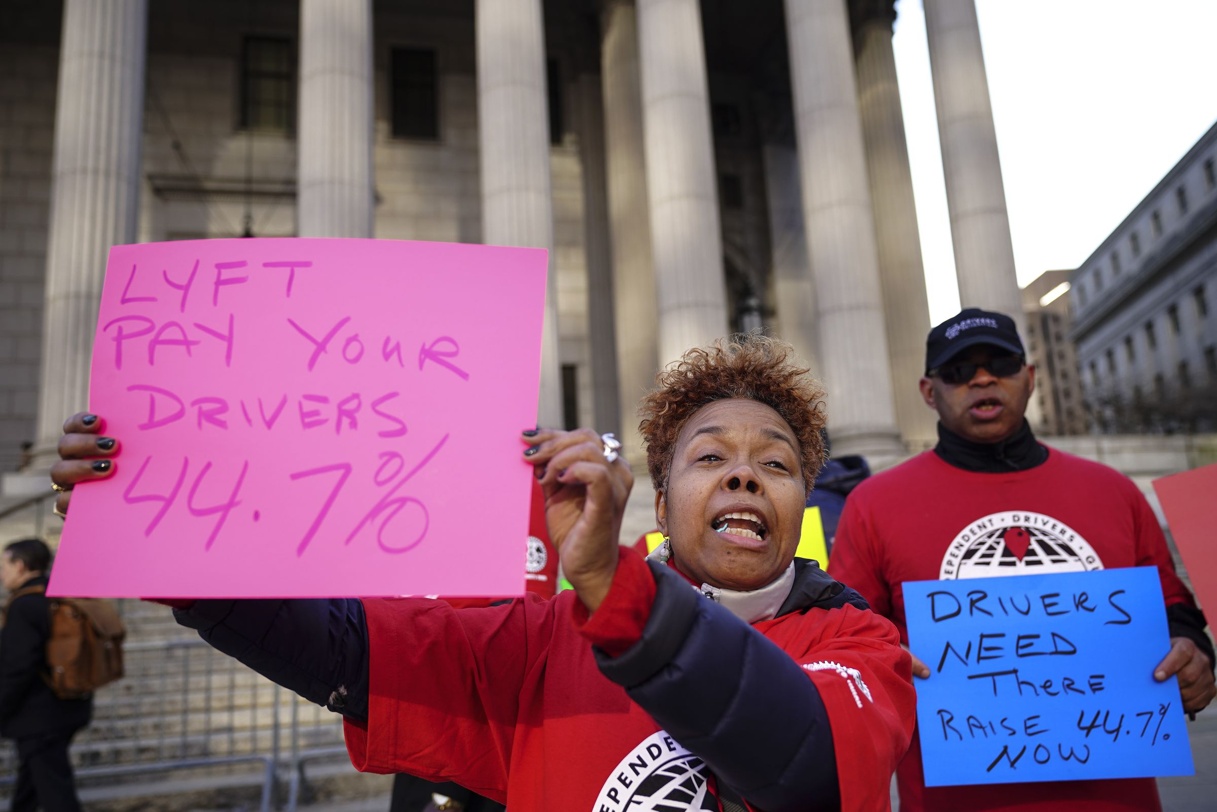 Independent Drivers Guild Protests Lyft’s Lawsuit To Overturn Minimum Wage