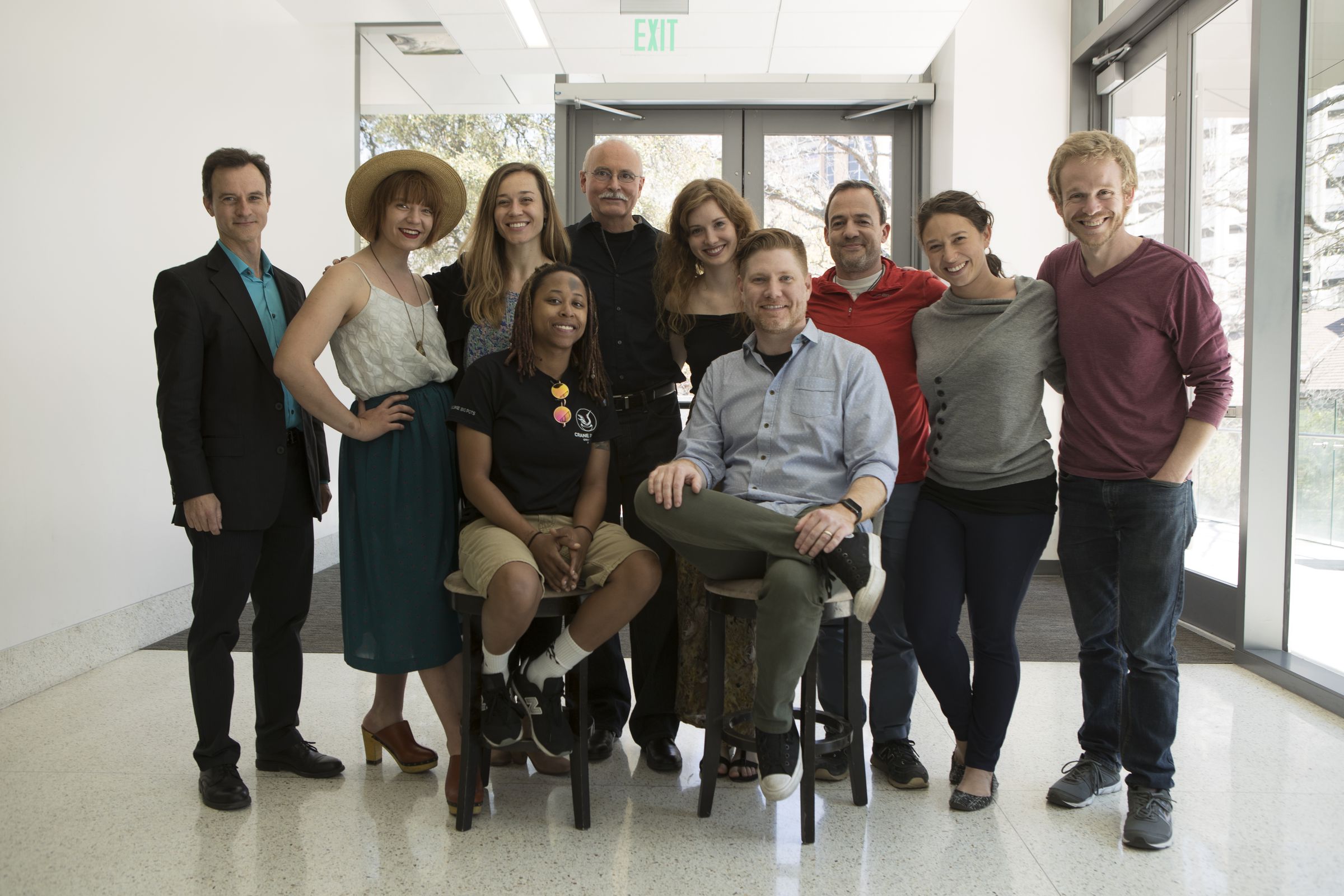 From left to right: Ken Ingraham, Christy Casey, Joanna Harmon, Imani Dabney (participant), Jeff Wirth, Paige Keane, Bryan Bishop (participant), Carlo D’Amore, Olivia Jimenez, Kevin Percival.