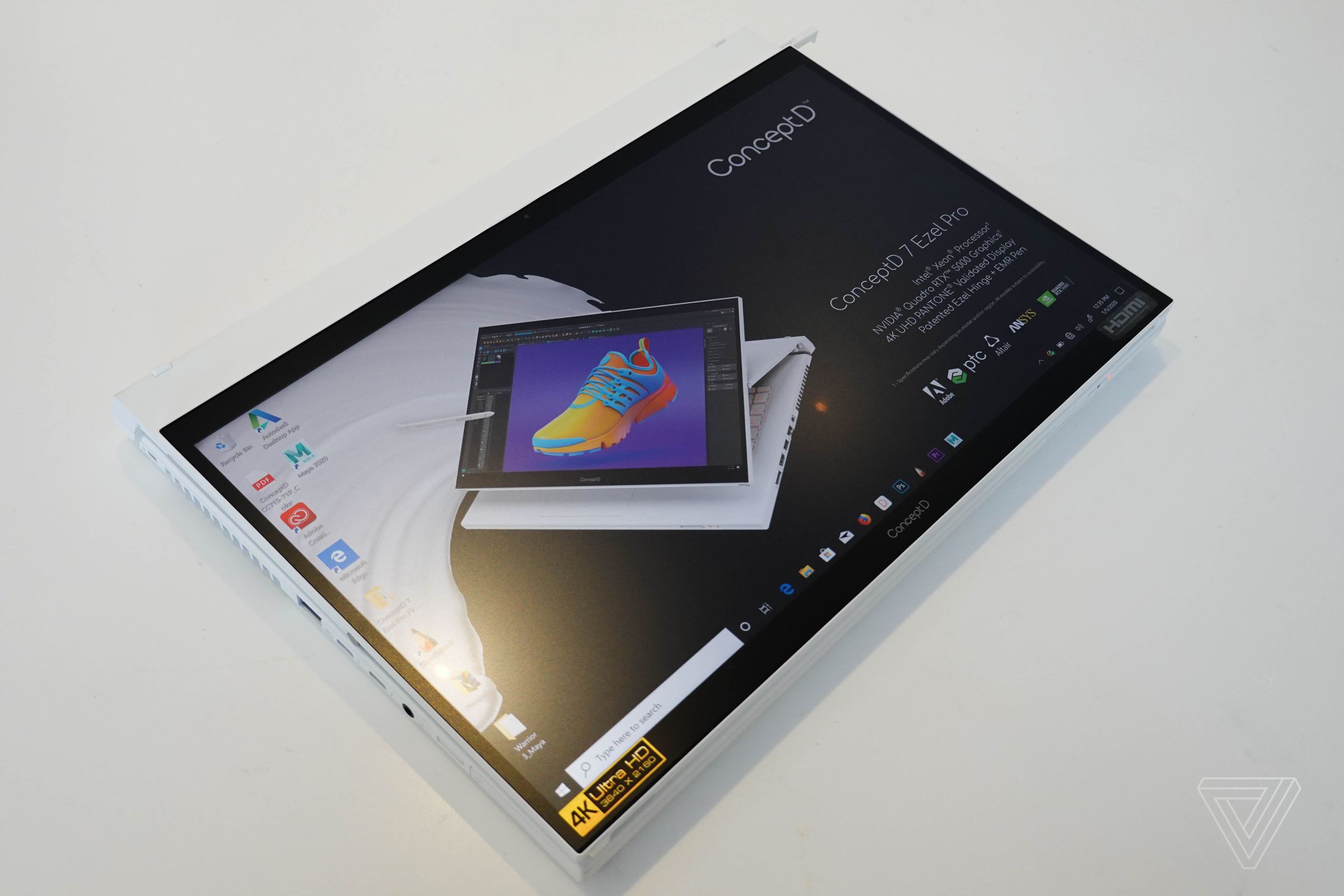 The laptop’s screen can be folded down to make it easier to draw on.