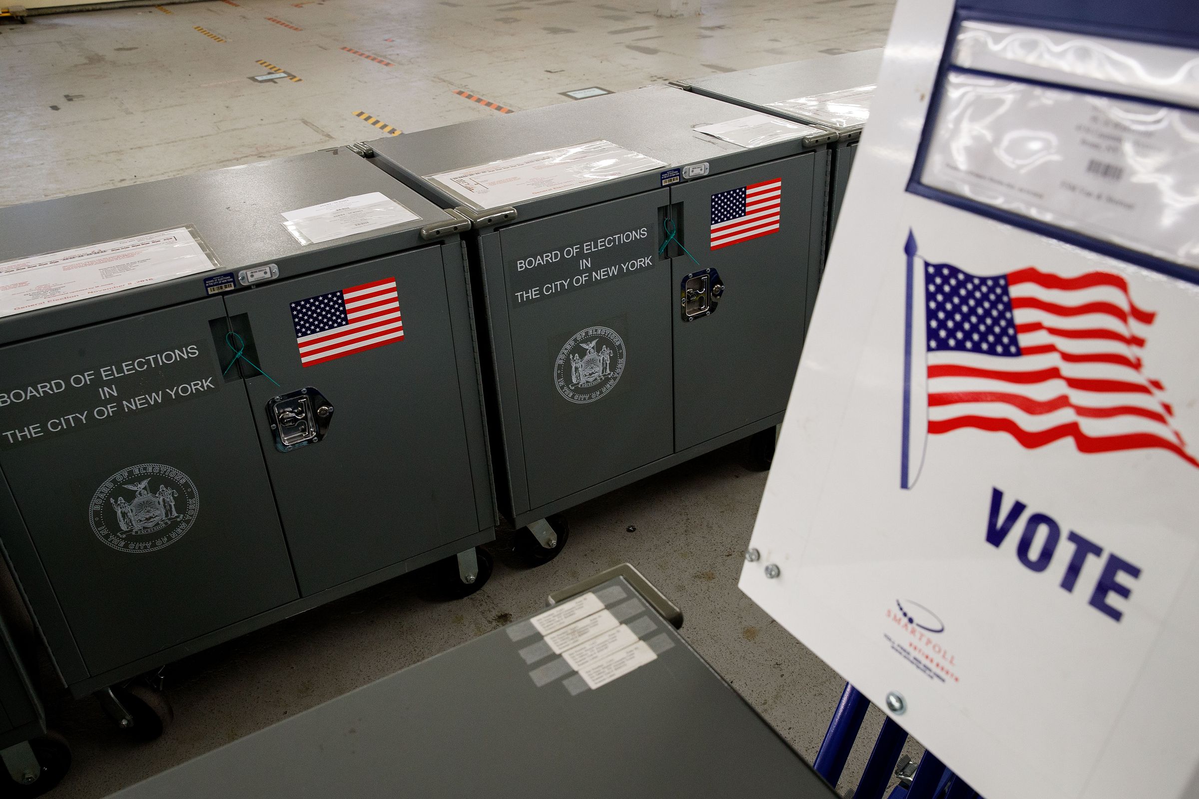 Polling Machines Are Prepared For Tuesday's Presidential Election