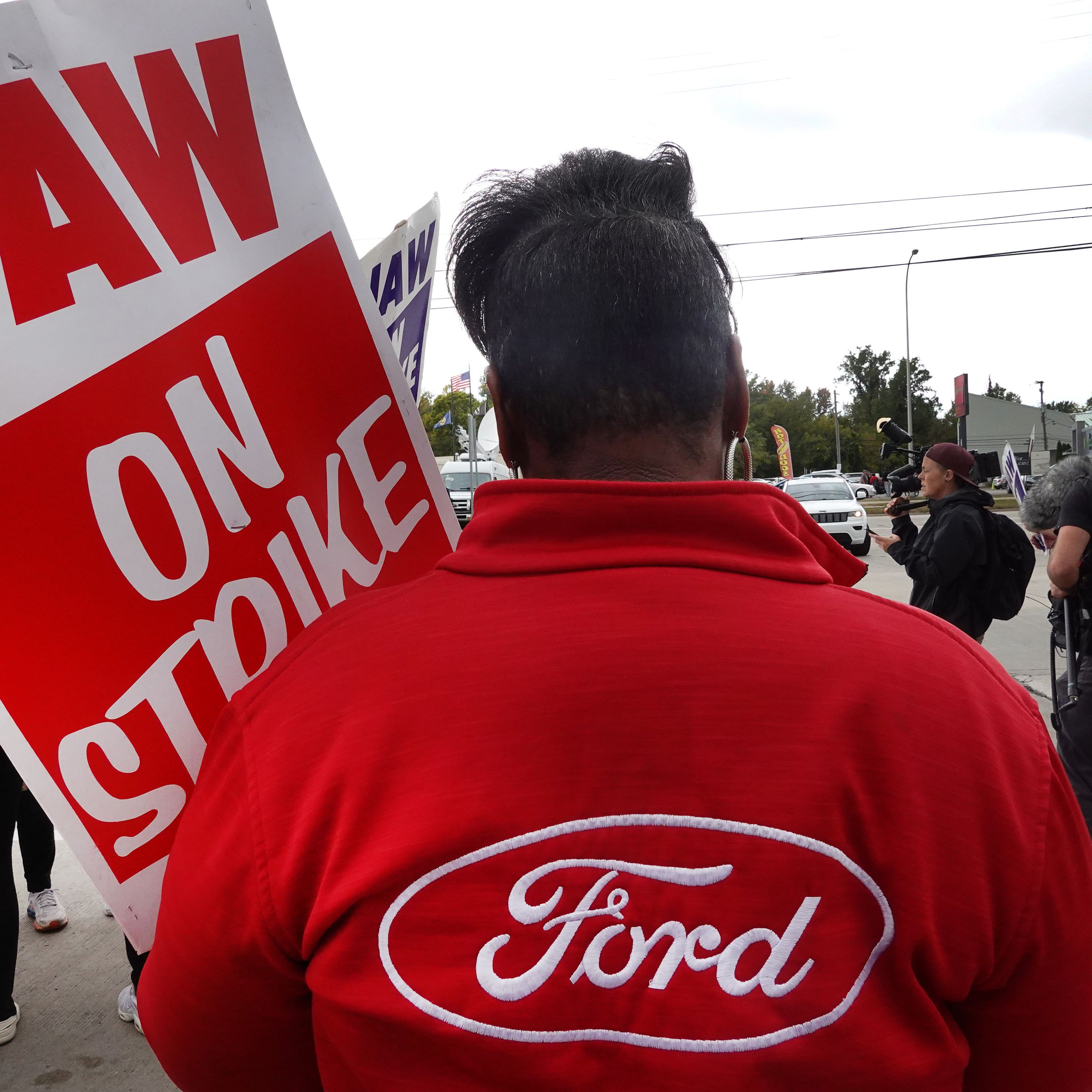 Striking UAW member at Ford