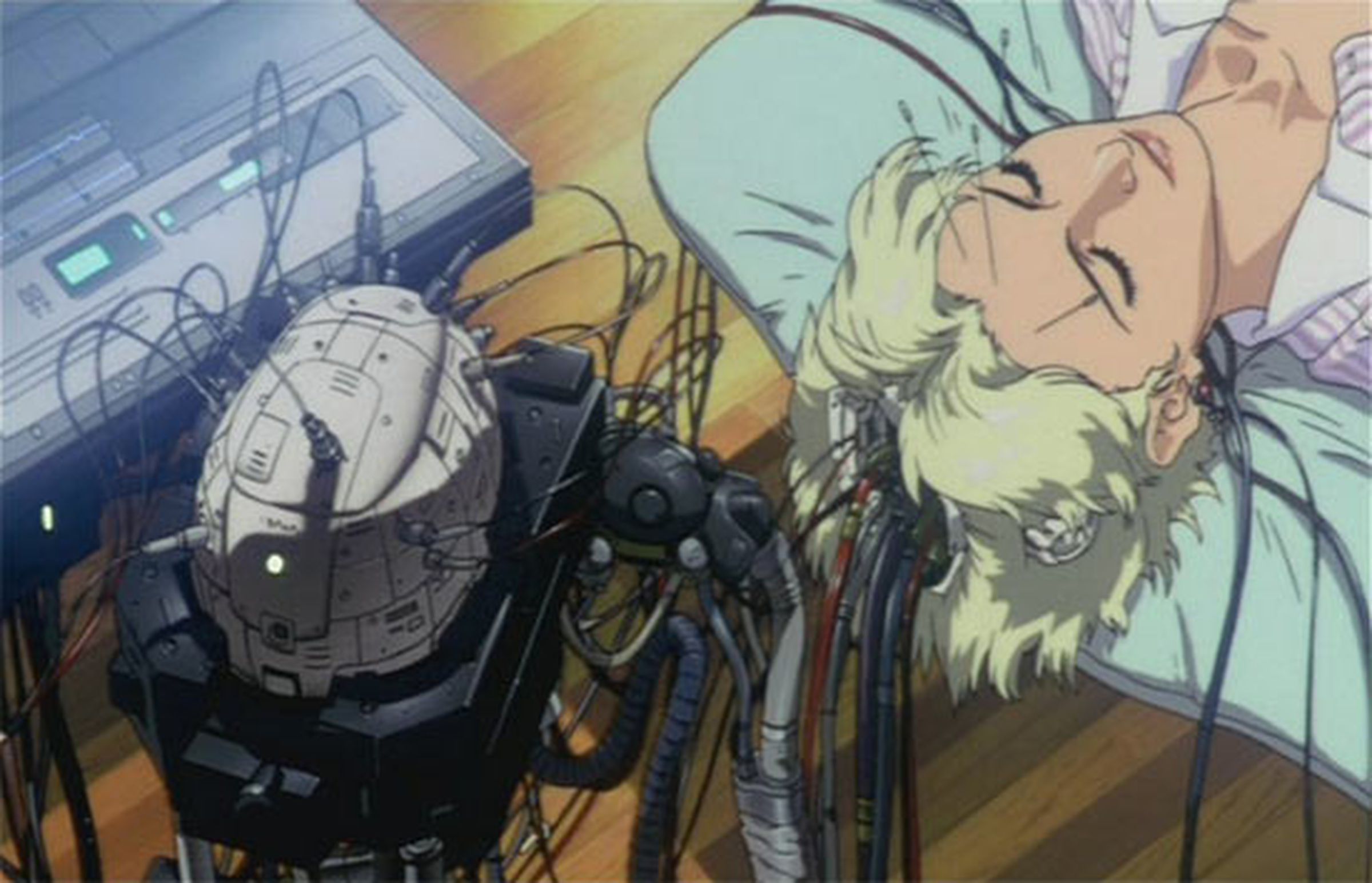 A still from the 1995 animated film Ghost in the Shell. 