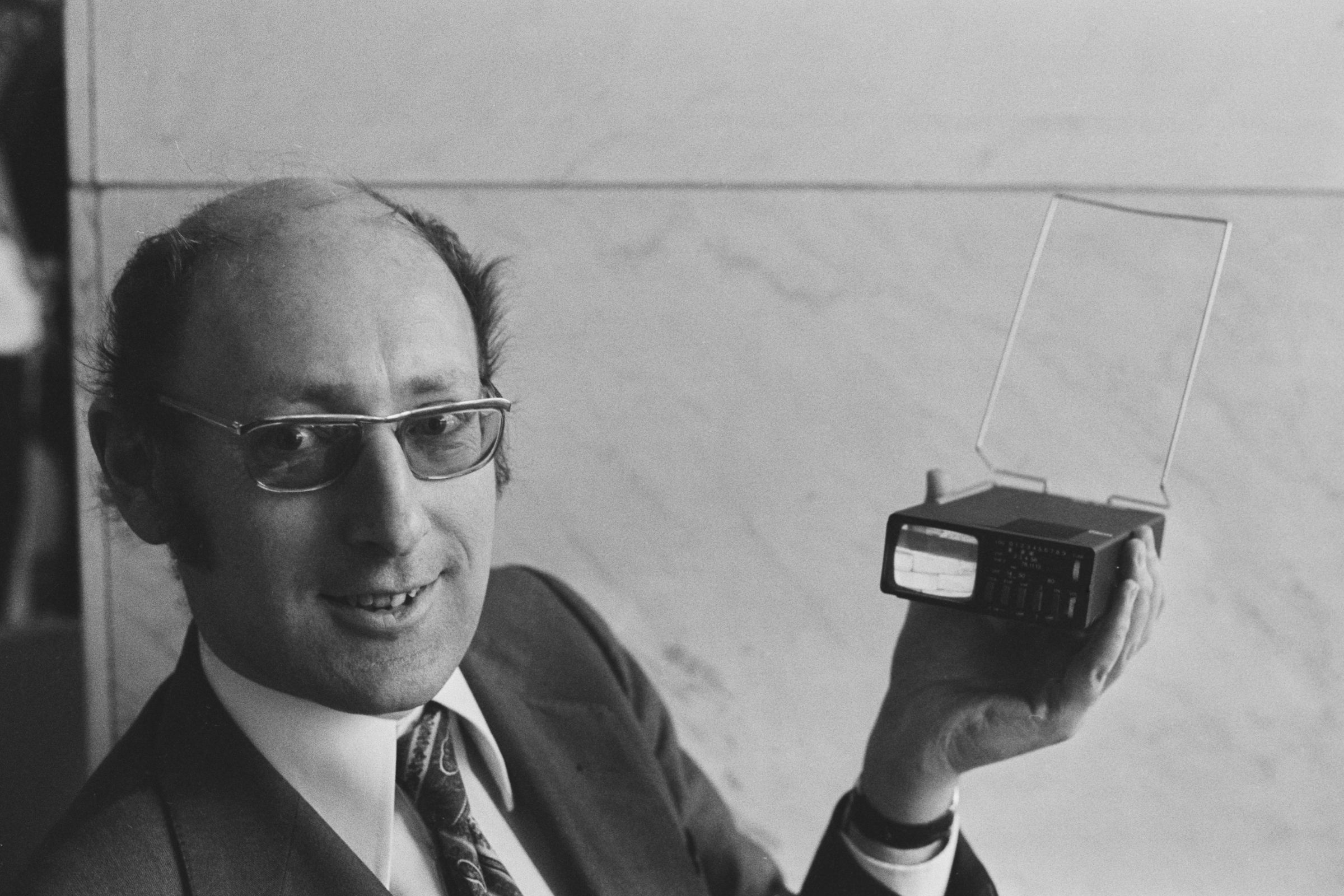 Sir Clive Sinclair Displays Sinclair MTV1 Microvision