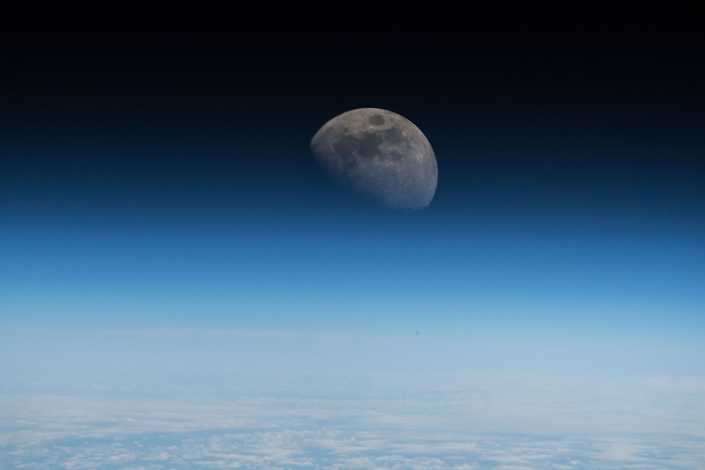A view of the Moon from the International Space Station